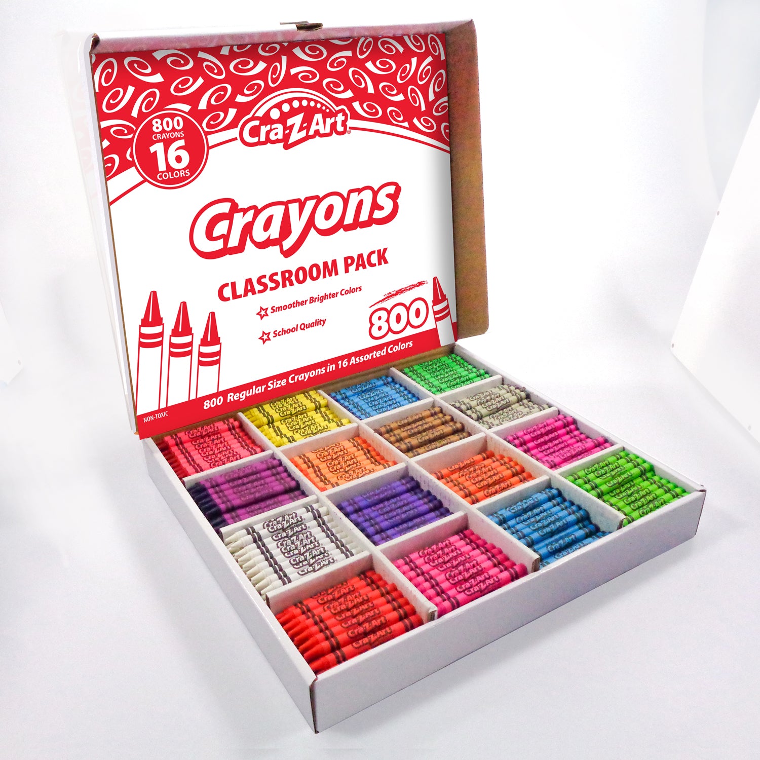 Crayon Classroom Pack, 16 Color, Box of 800