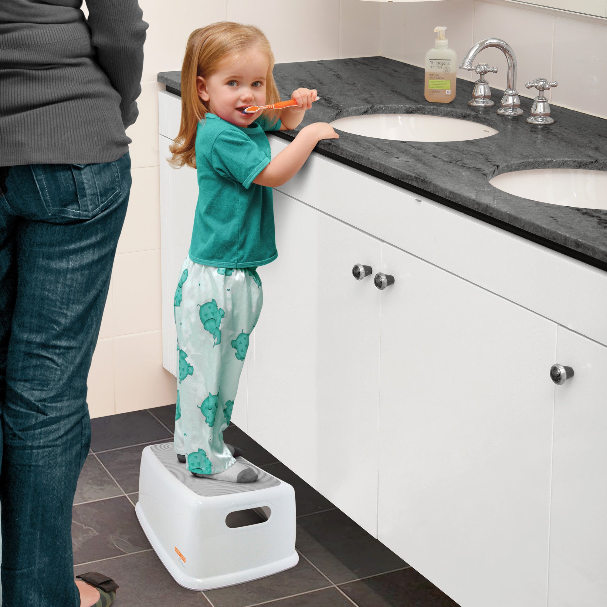 Toddler & Me™ Step Stool, Gray/White - A1 School Supplies
