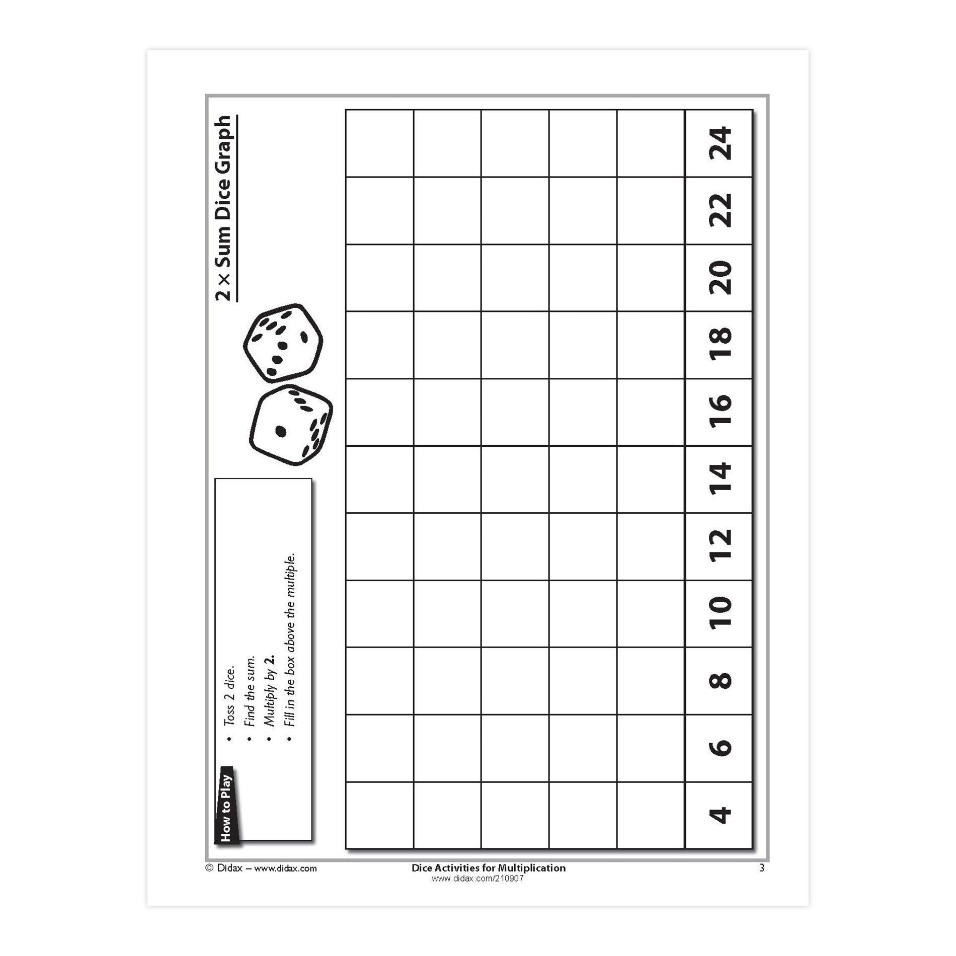 Dice Activities for Multiplication Book & CD