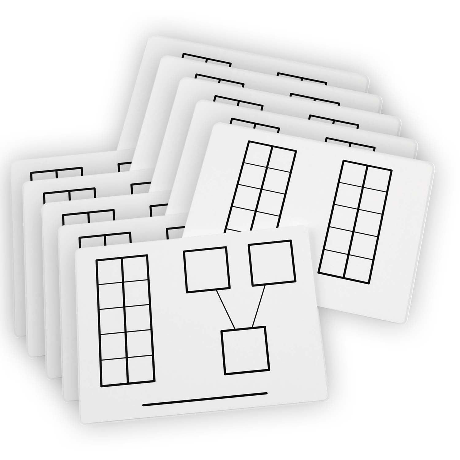 Write-On/Wipe-Off Ten-Frame Mats, Set of 10, 2 Sets