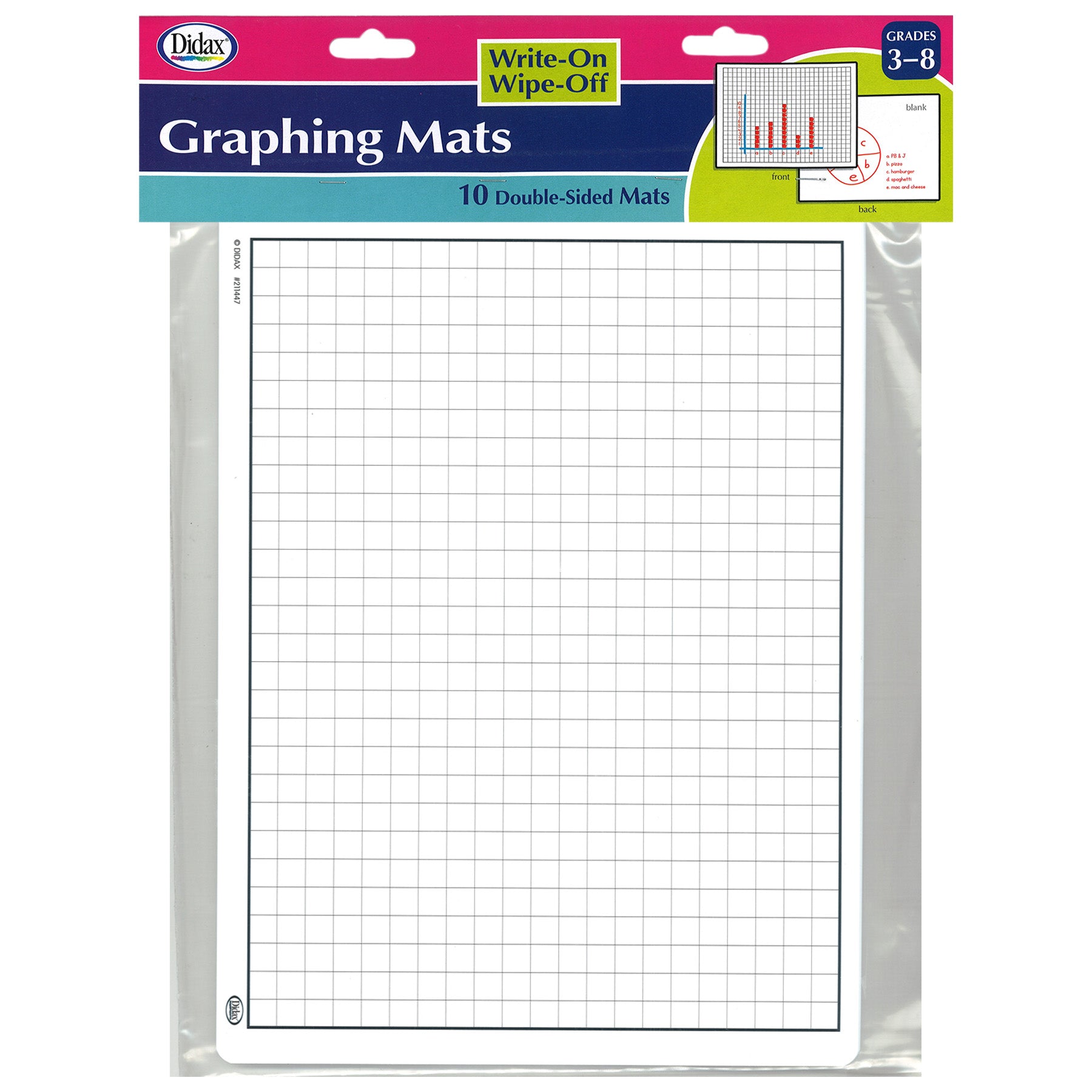 Write-On/Wipe-Off Graphing Mats, Set of 10