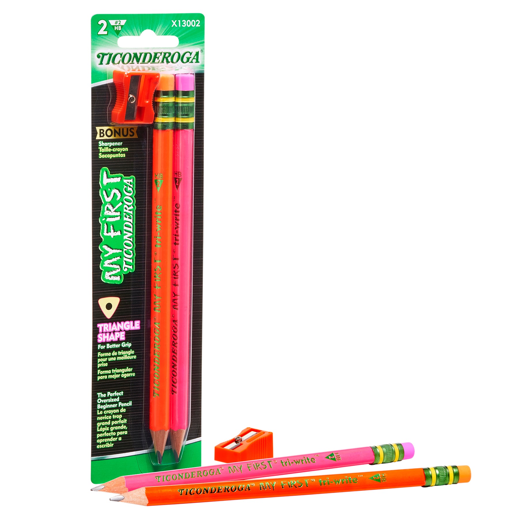 My First® Tri-Write™ Wood-Cased Pencils, Neon Assorted, 2 Per Pack, 12 Packs