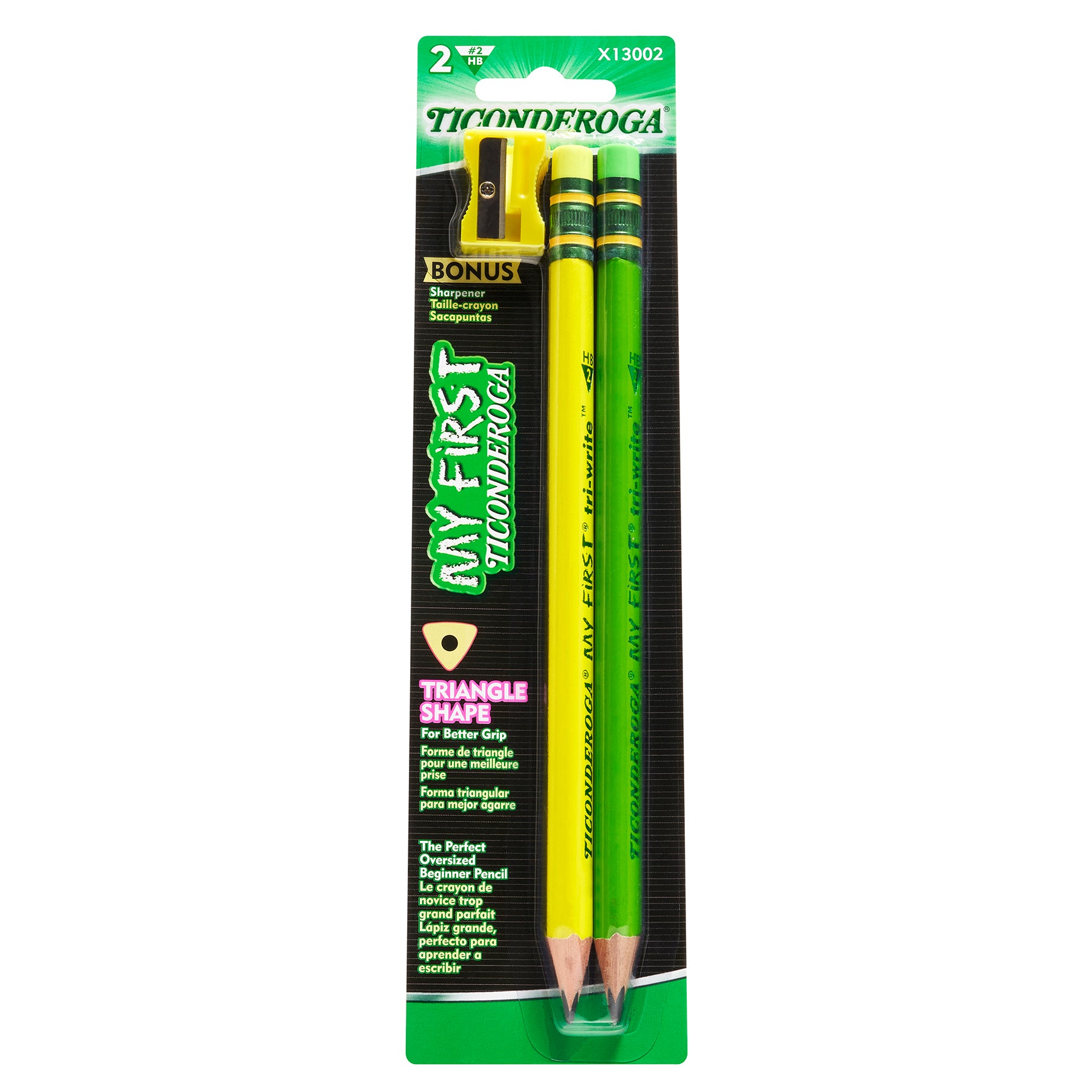 My First® Tri-Write™ Wood-Cased Pencils, Neon Assorted, 2 Per Pack, 12 Packs