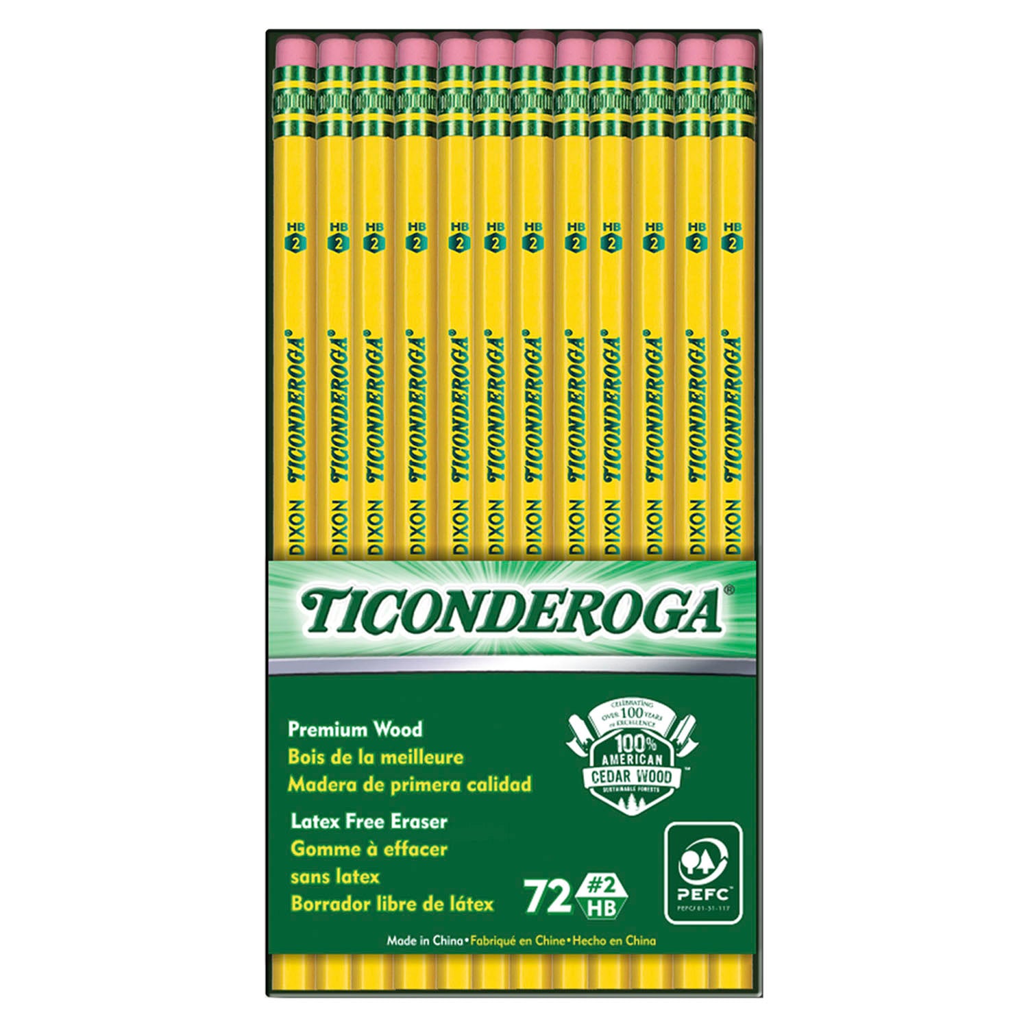 Original Ticonderoga® Pencils, No. 2 Soft, Unsharpened, Box of 72 - A1 School Supplies