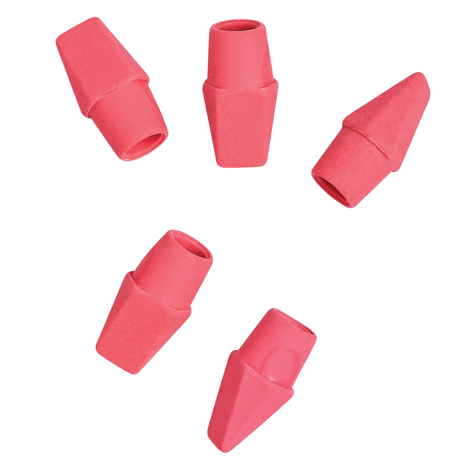 Wedge Pencil Cap Erasers, Pink, 25 Per Pack, 8 Packs