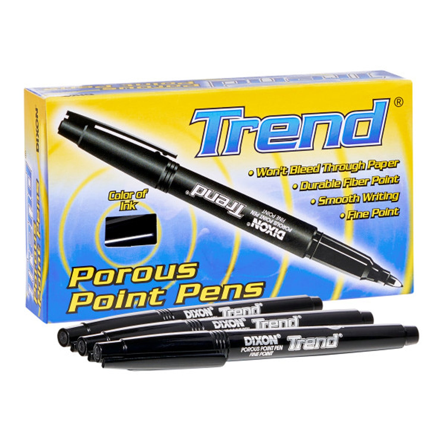 Trend Porous Point Pens, 12 Count, Black