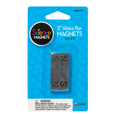 Alnico Bar Magnets, 2", N/S Stamped, Pack of 2, 2 Packs - A1 School Supplies