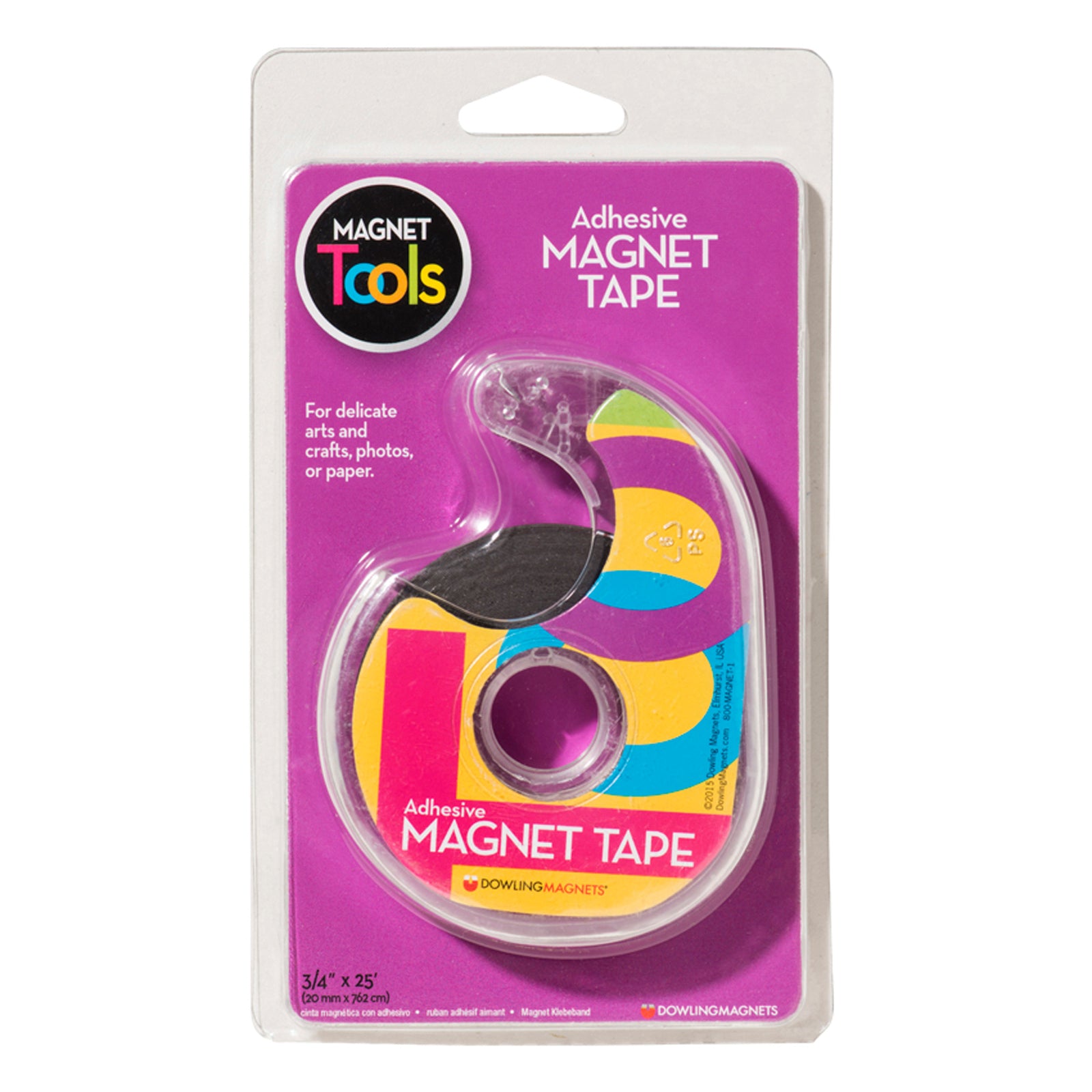 Magnet Tape in Dispenser, 3/4" x 25', Pack of 3