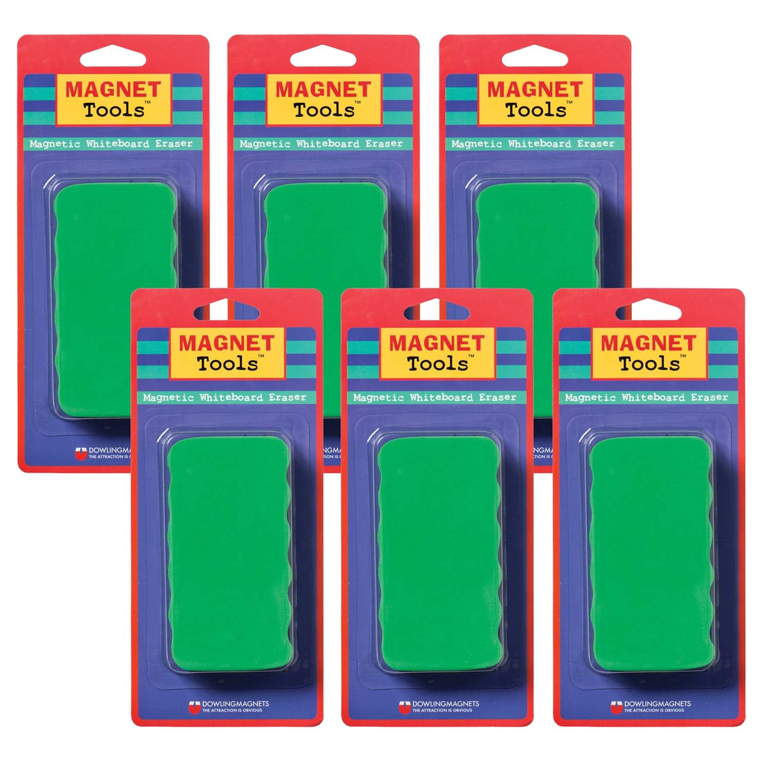 Magnetic Whiteboard Eraser, Pack of 6