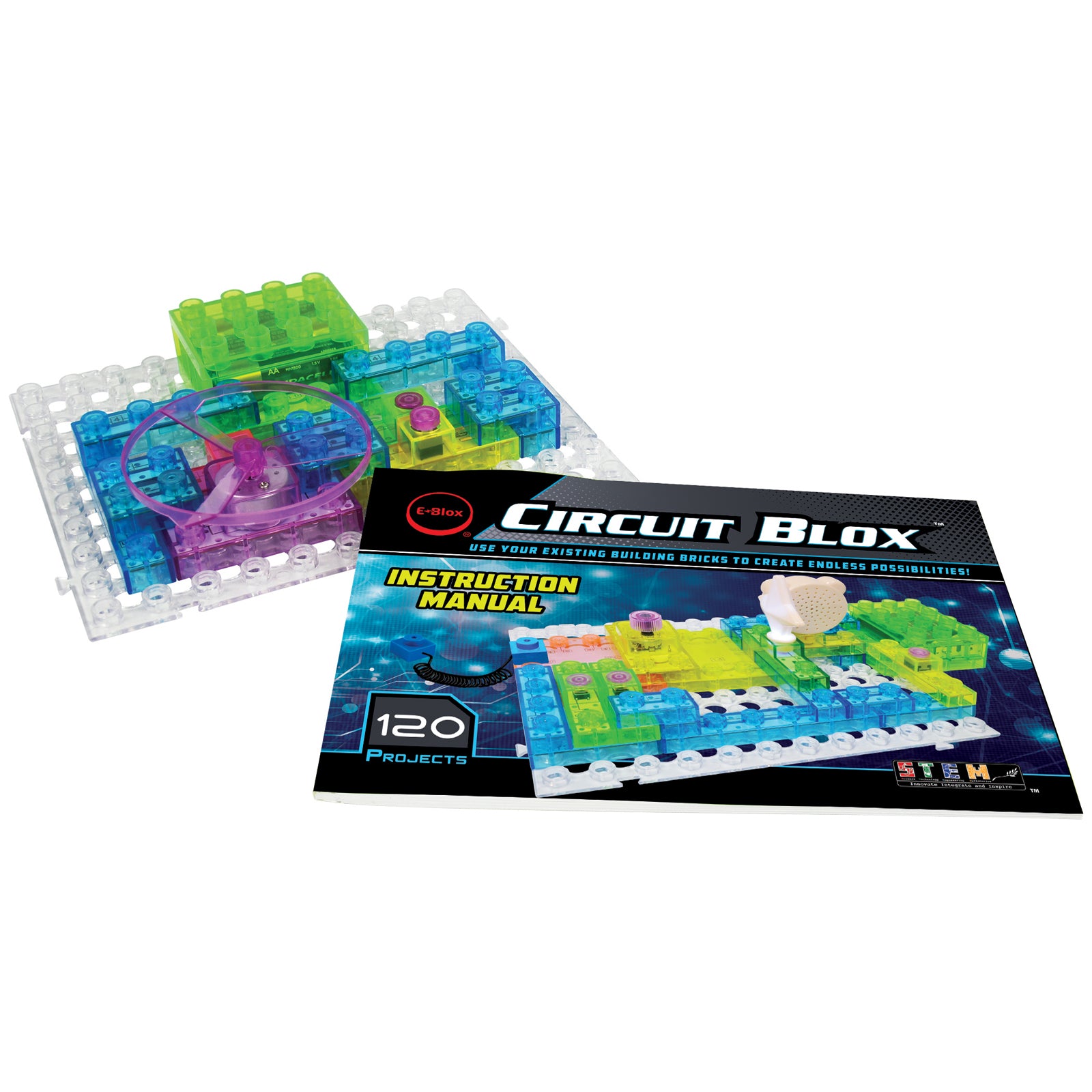 Circuit Blox 120, Circuit Board Building Blocks, 49 Pieces - A1 School Supplies