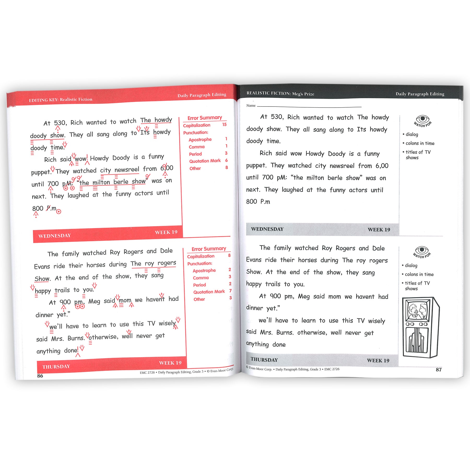 Daily Paragraph Editing Book, Grade 3