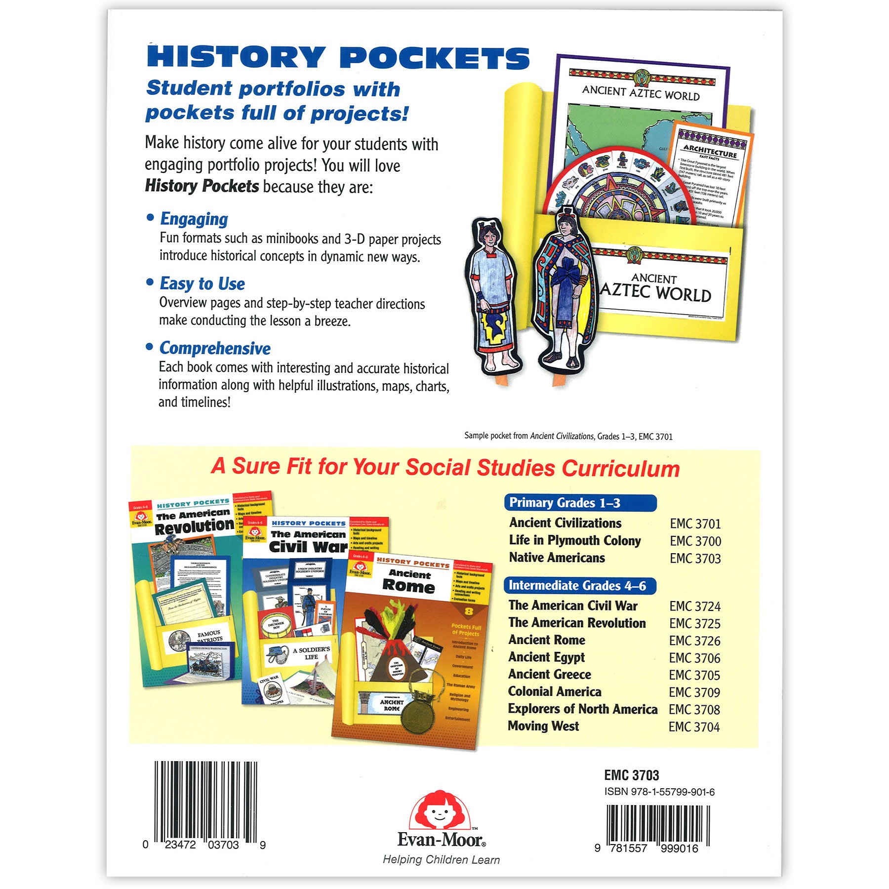 History Pockets, Native Americans, Teacher Reproducibles, Grades 1-3