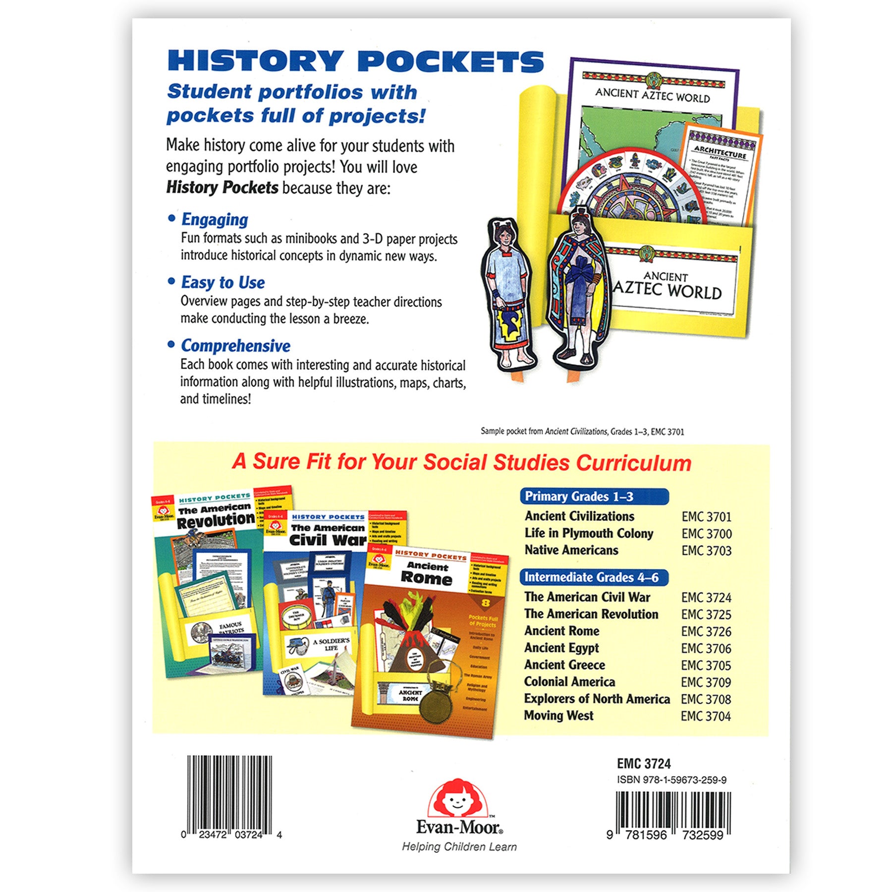 History Pockets: The American Civil War Book, Teacher Resource, Grades 4-6