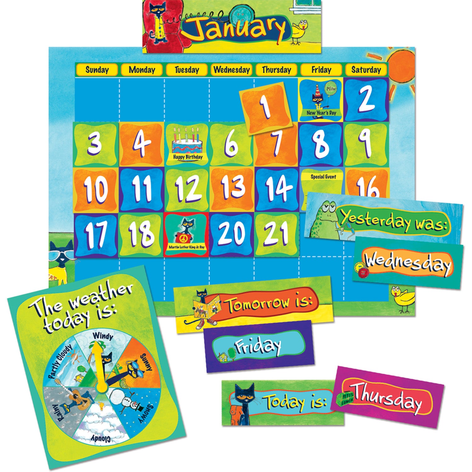 Pete The Cat Calendar Kit, 2 Kits - A1 School Supplies