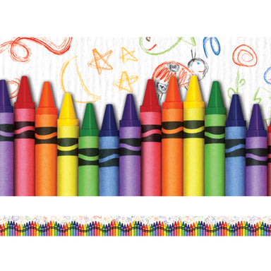 Crayons Layered Border, 35 Feet Per Pack, 6 Packs - A1 School Supplies