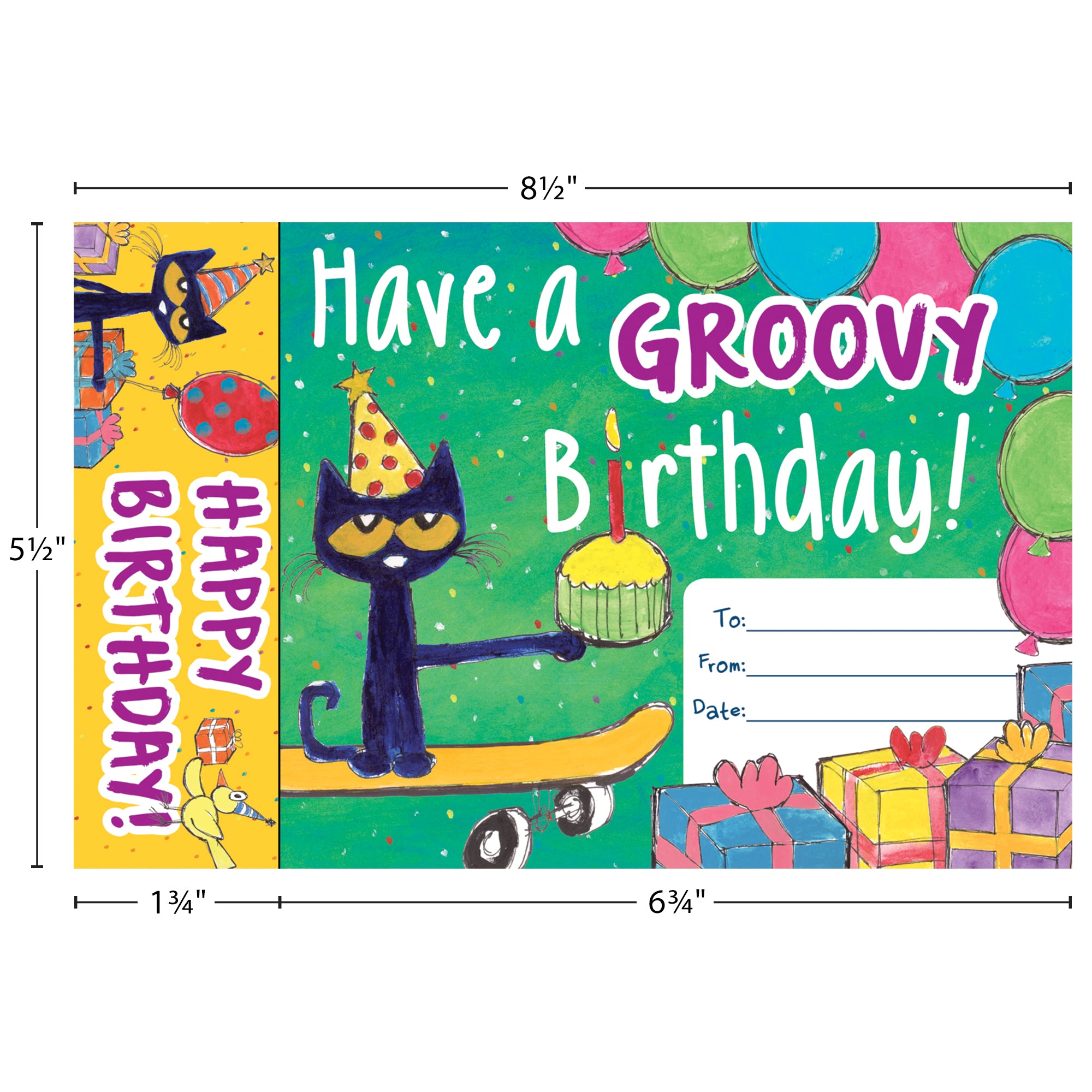 Pete the Cat Groovy Birthday Bookmark Awards, 30 Per Pack, 3 Packs