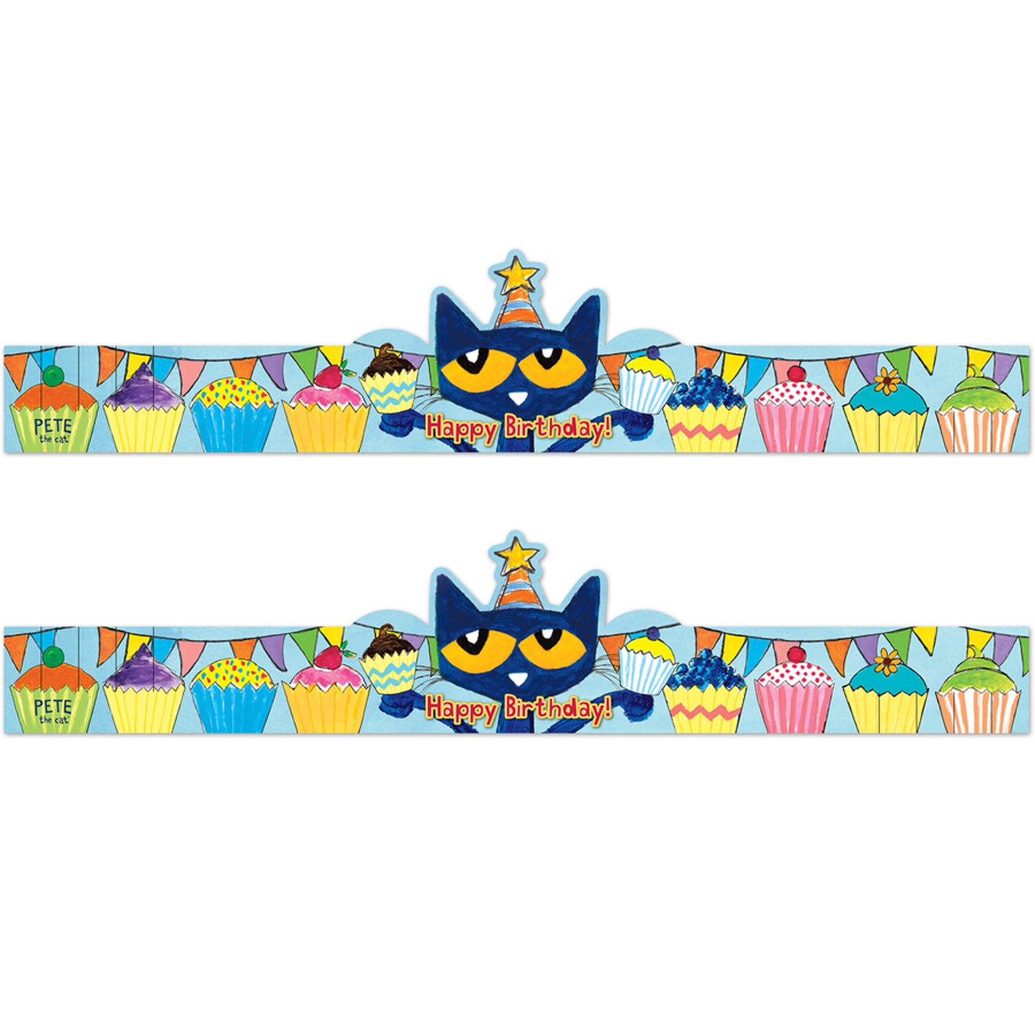 Pete the Cat Happy Birthday Crowns, 30 Per Pack, 2 Packs