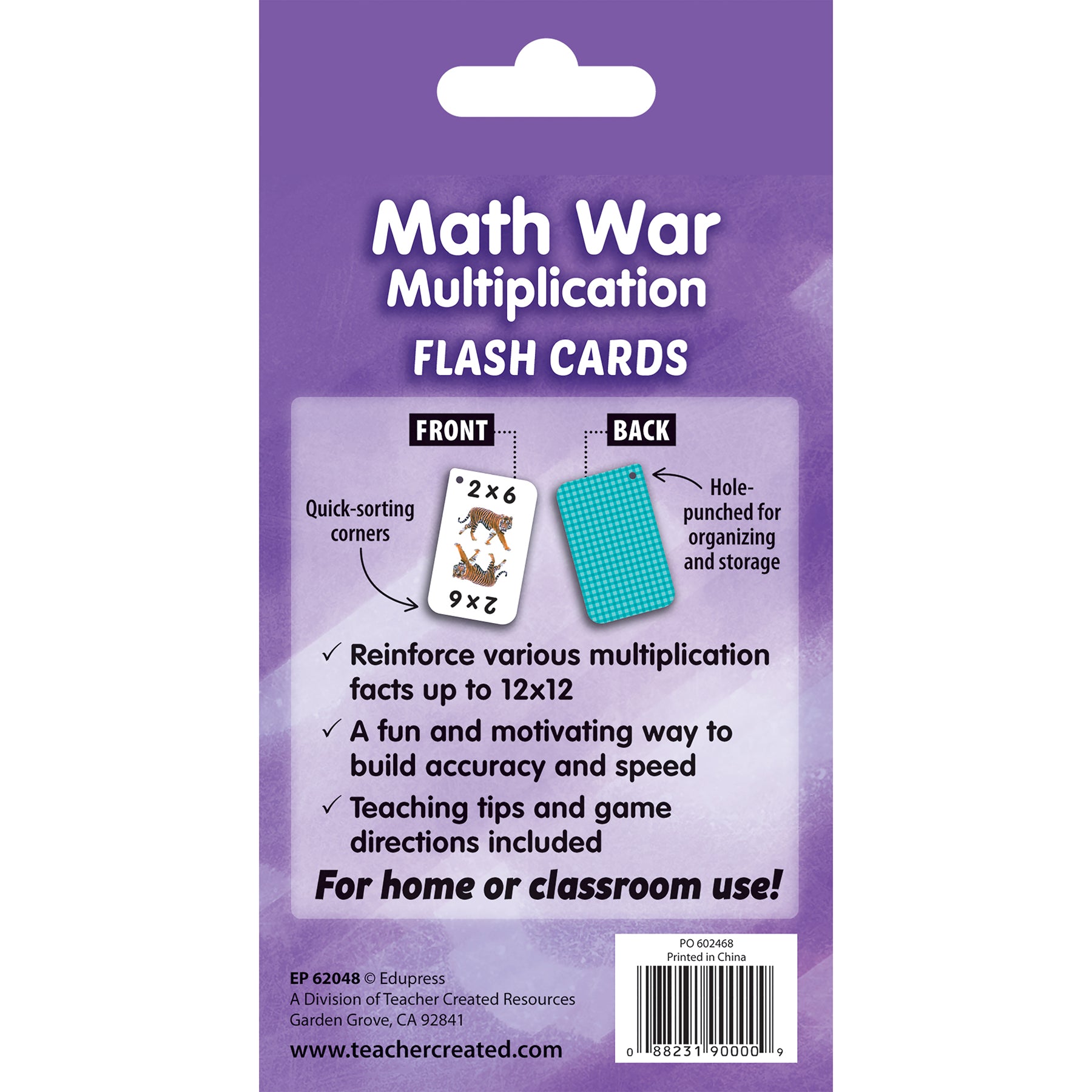 Math War (Multiplication) Flash Cards, 6 Packs