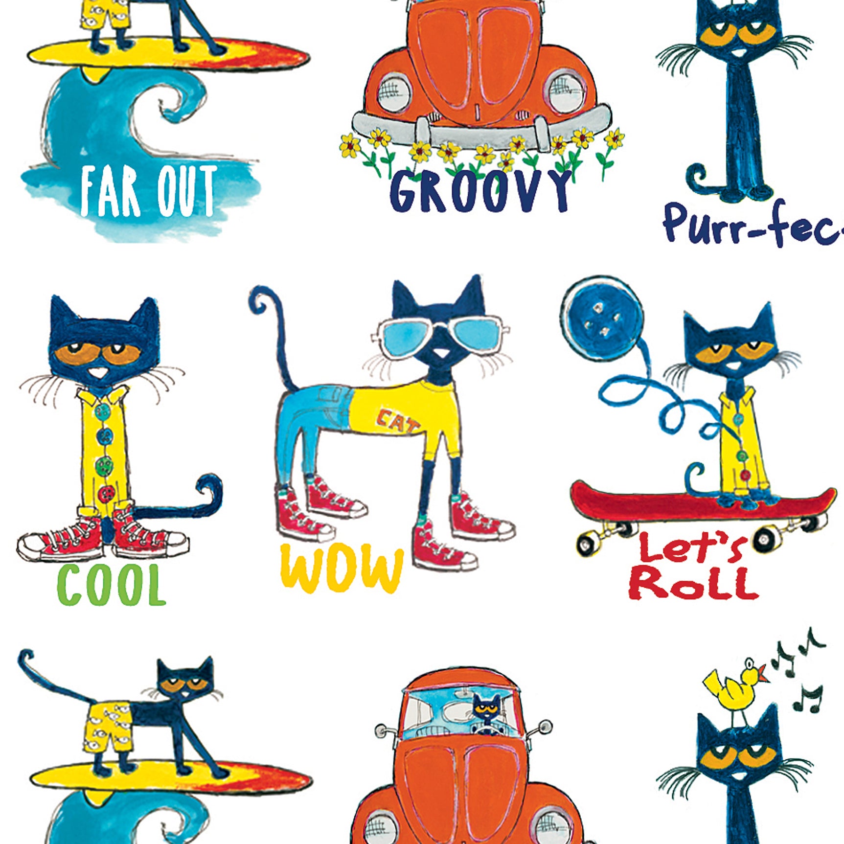 Pete the Cat® Stickers, 1", 96 Per Pack, 12 Packs