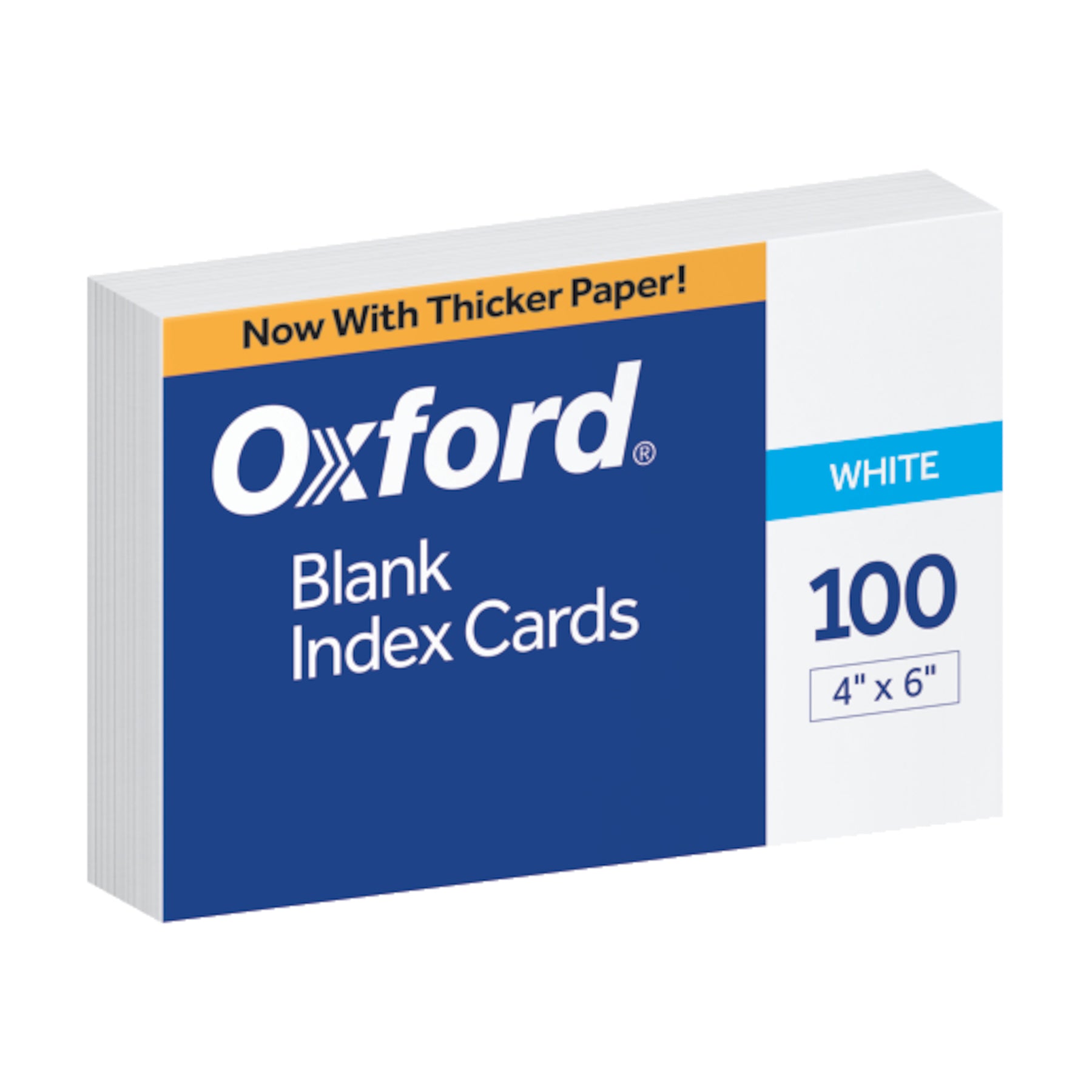 Blank Index Cards, 4" x 6", White, 100 Per Pack, 10 Packs