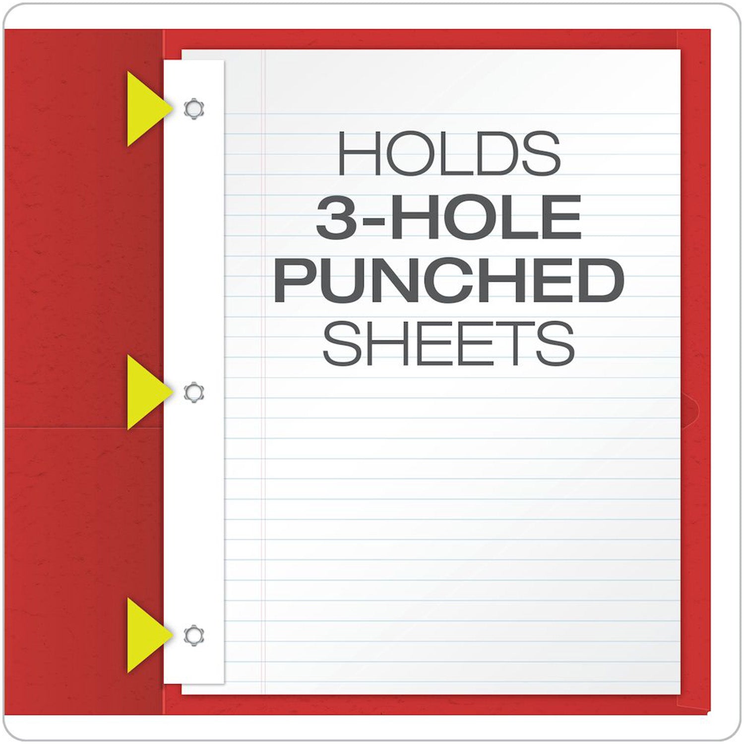 Twin Pocket Folders with Fasteners, Red, Box of 25