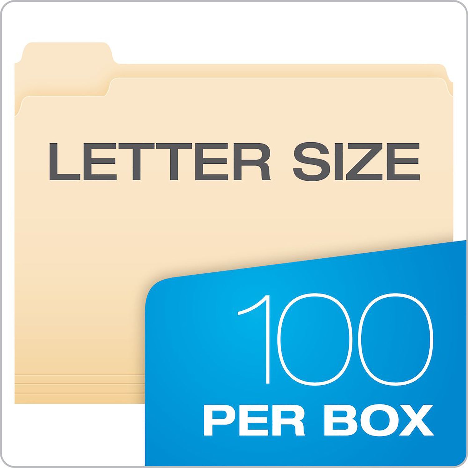 Essentials™ Manila File Folders, Letter Size, 1/5 Cut, 100 Per Box