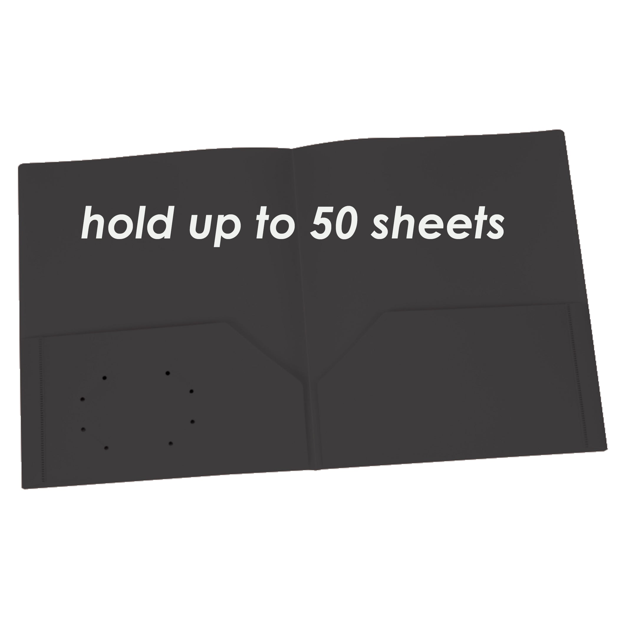 Poly Two Pocket Portfolio, Black, Pack of 25