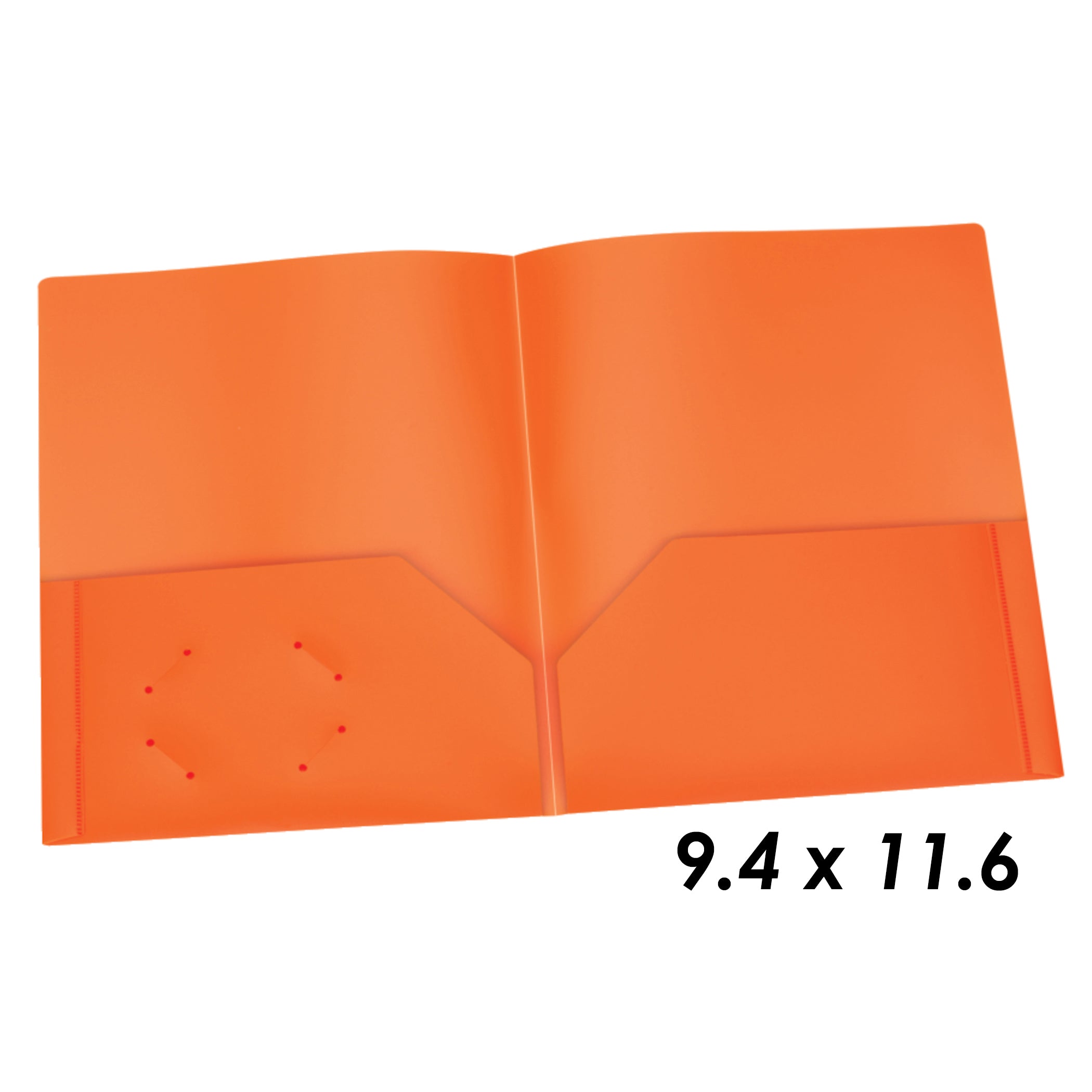 Poly Two Pocket Portfolio, Orange, Pack of 25