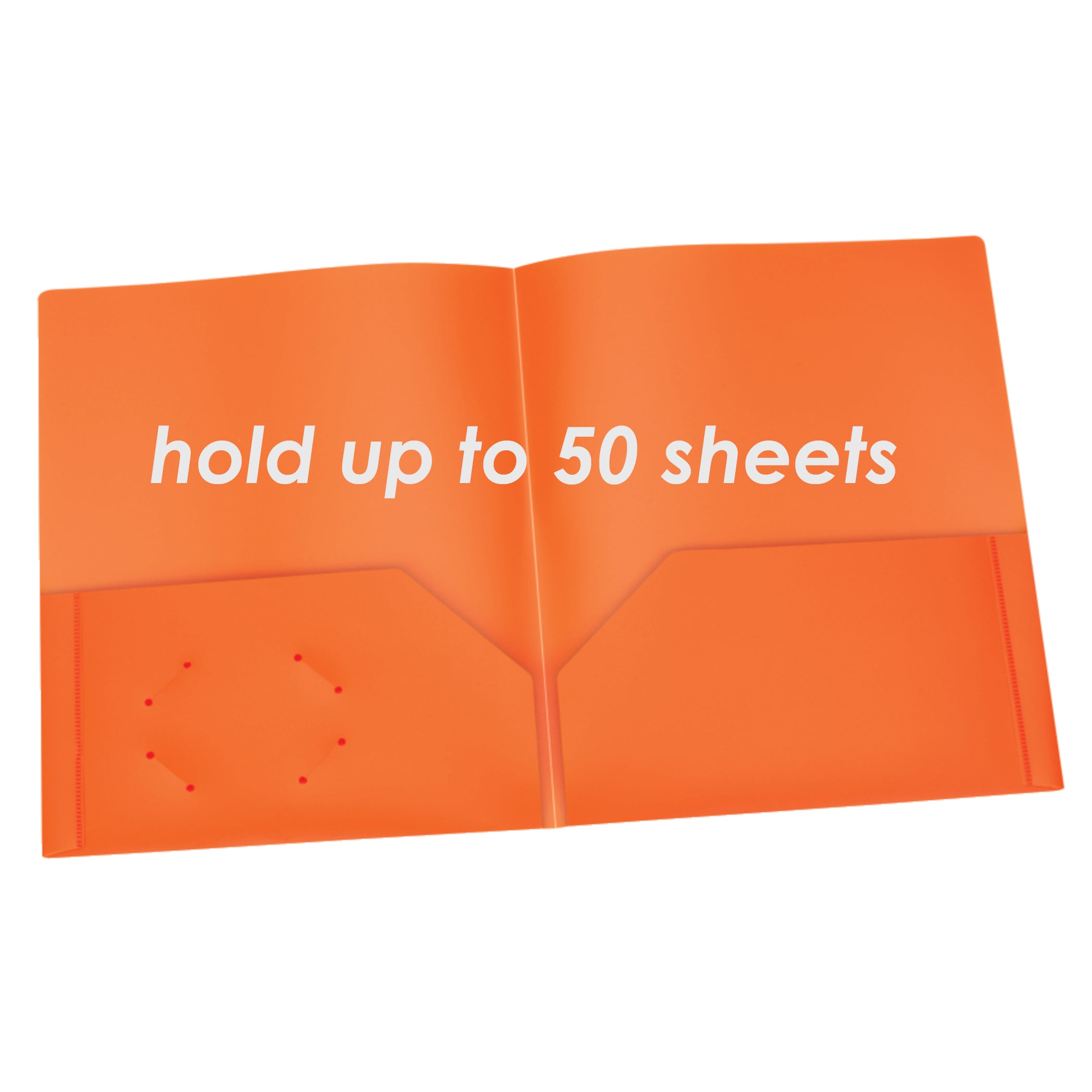 Poly Two Pocket Portfolio, Orange, Pack of 25