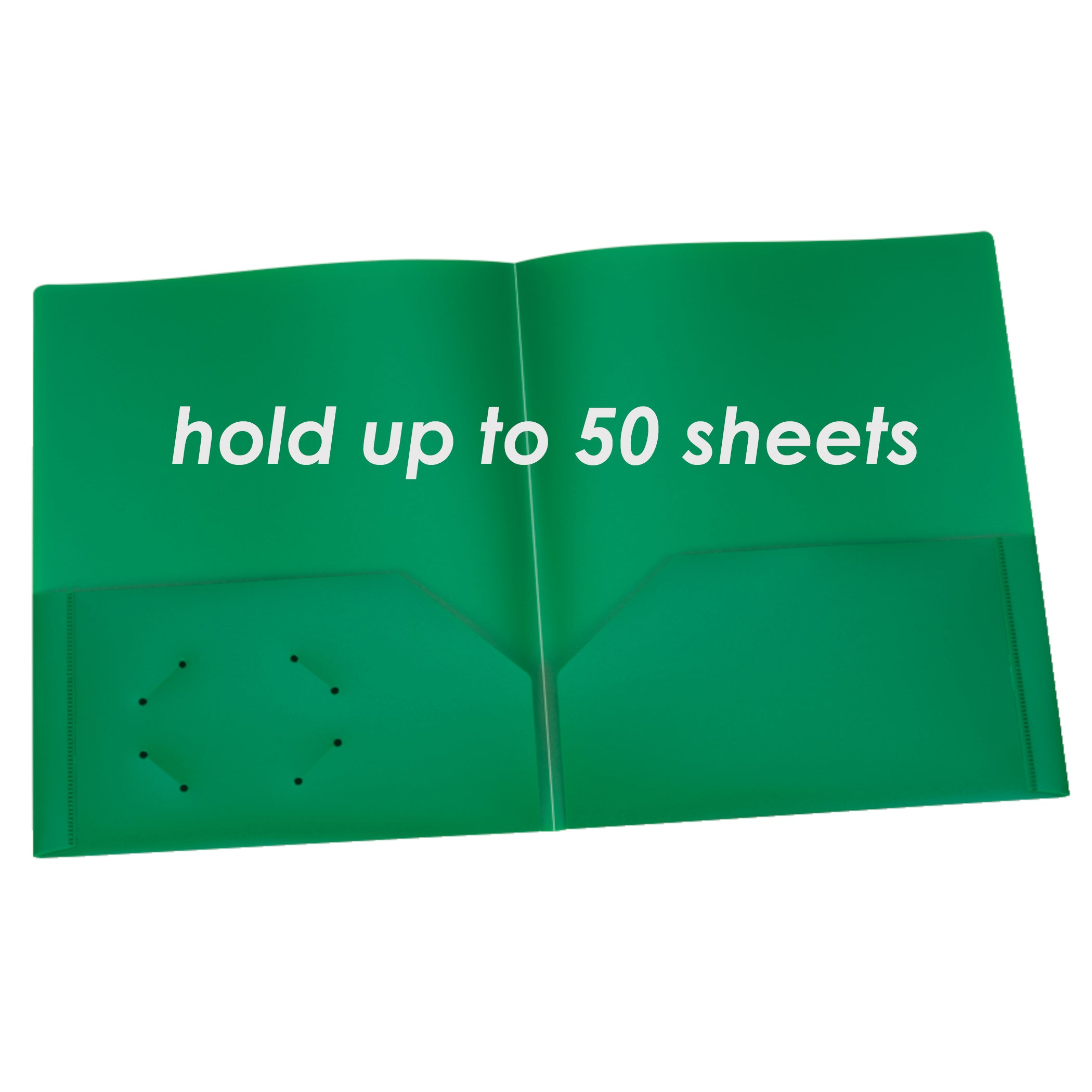 Poly Two Pocket Portfolio, Green, Pack of 25