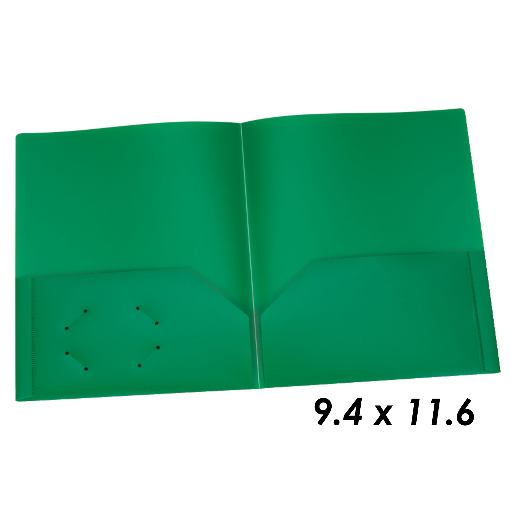 Poly Two Pocket Portfolio, Green, Pack of 25