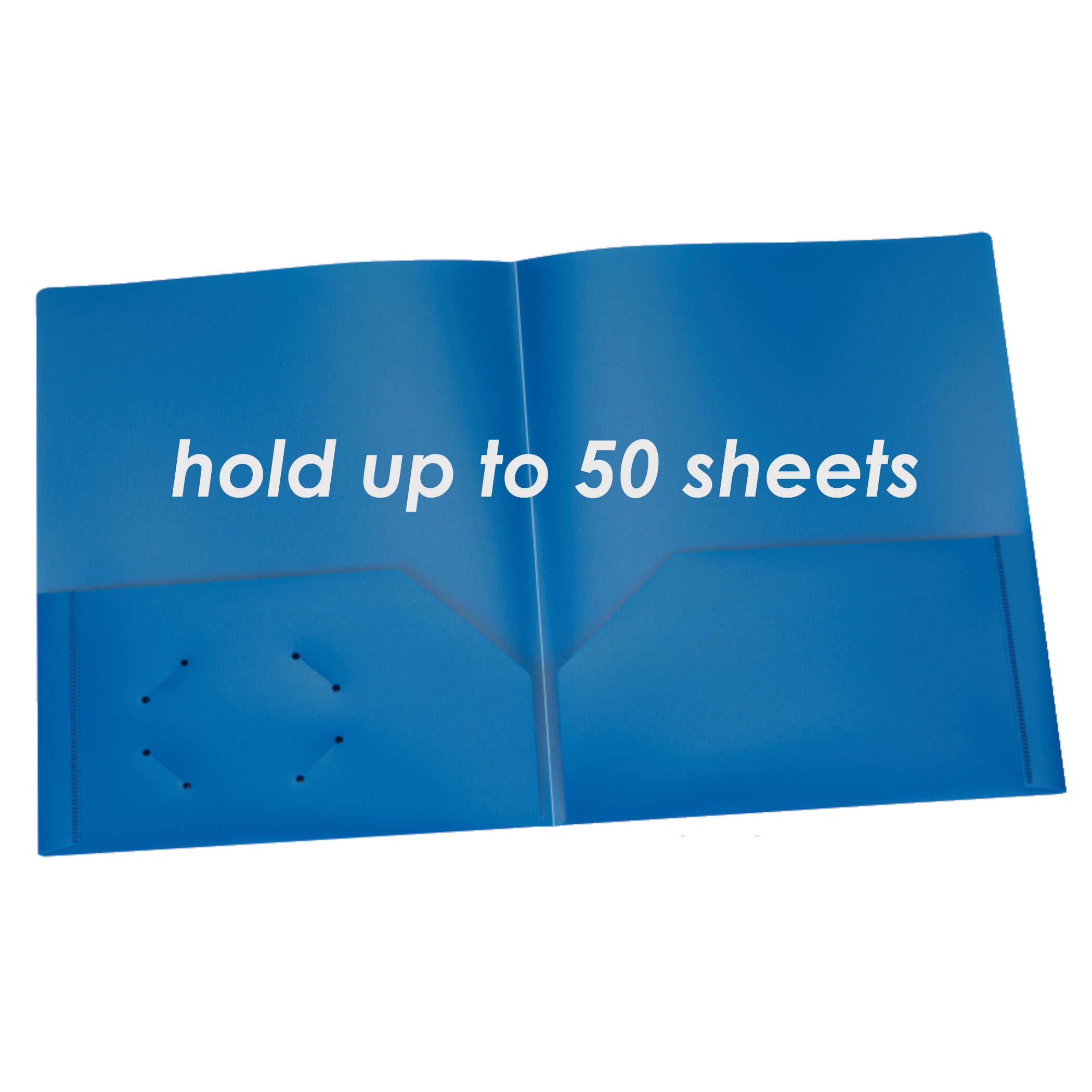 Poly Two Pocket Portfolio, Blue, Pack of 25