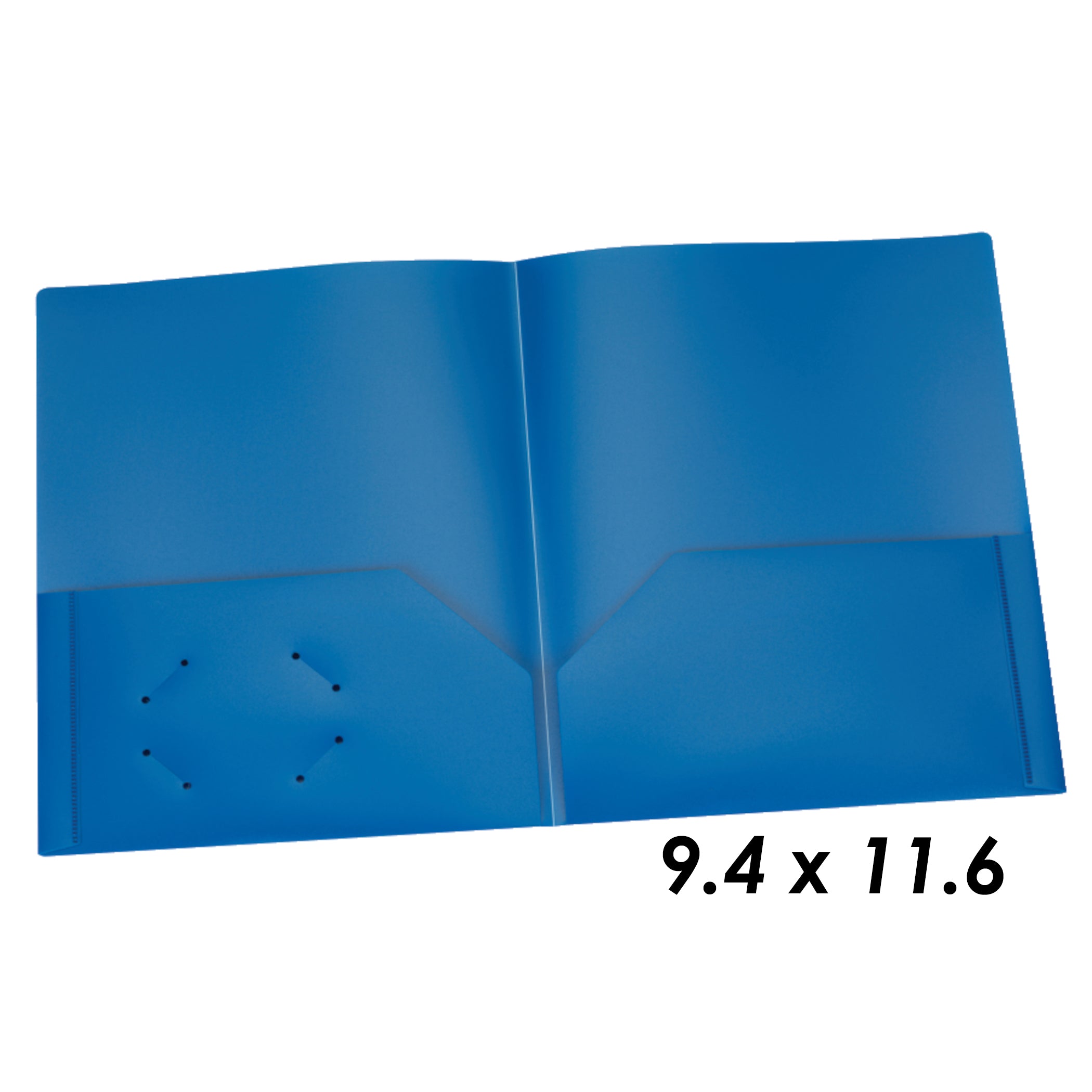 Poly Two Pocket Portfolio, Blue, Pack of 25