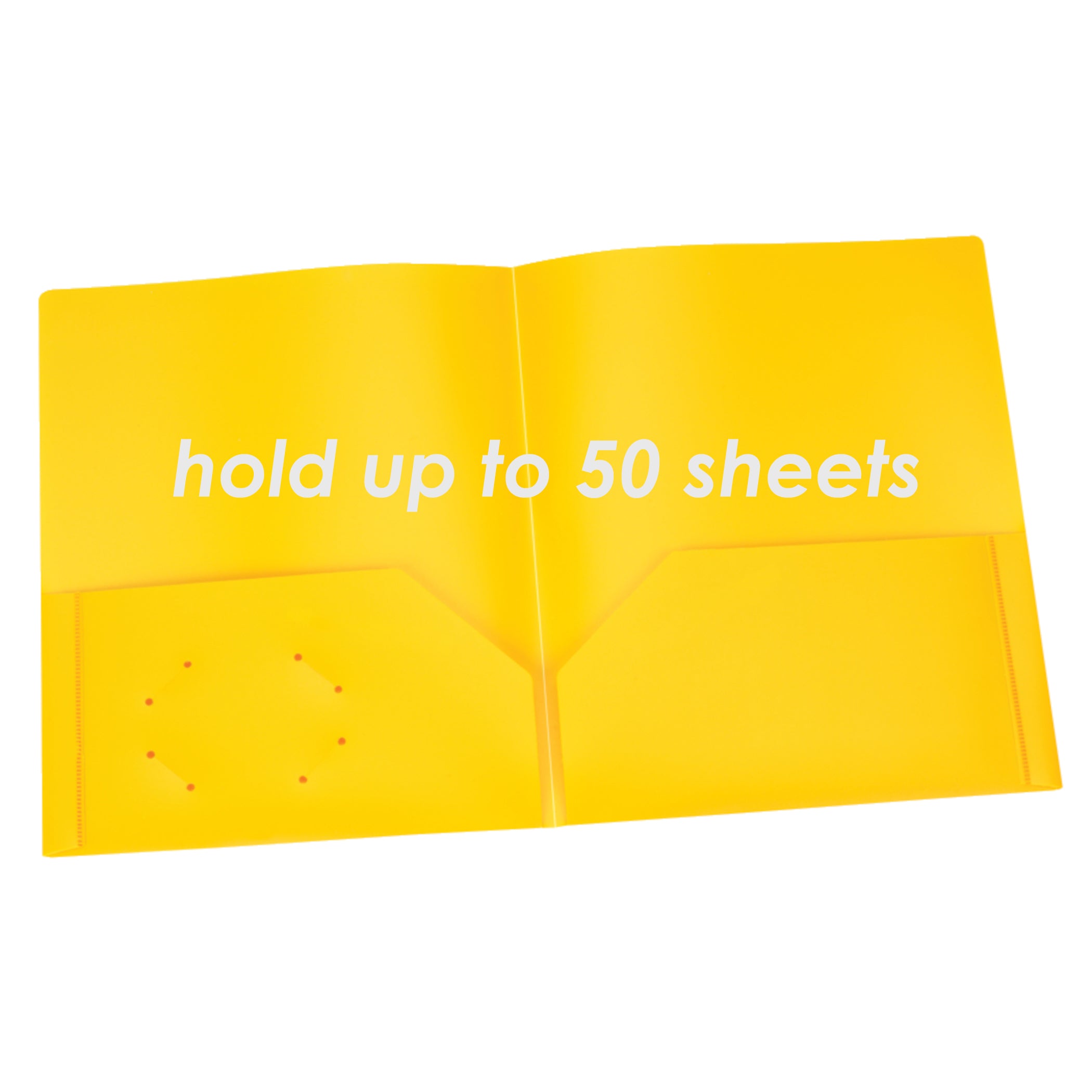 Poly Two Pocket Portfolio, Yellow, Pack of 25