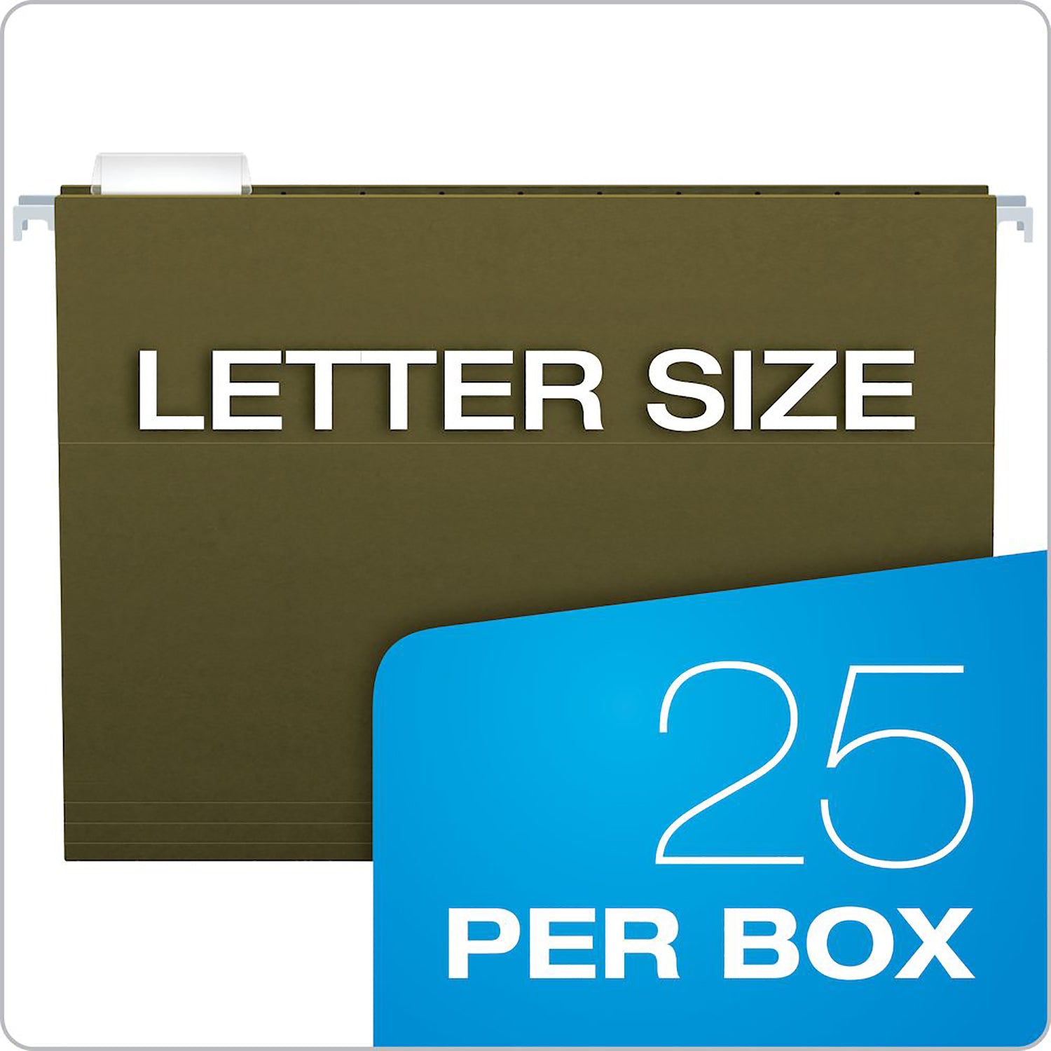 Recycled Hanging Folders, Letter Size, Standard Green, 1/5 Cut, Box of 25