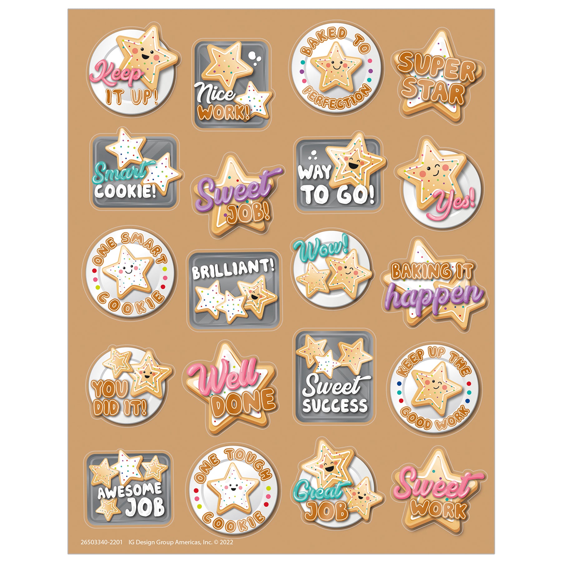 Star Cookies Sugar Cookie Scented Stickers, 80 Per Pack, 6 Packs