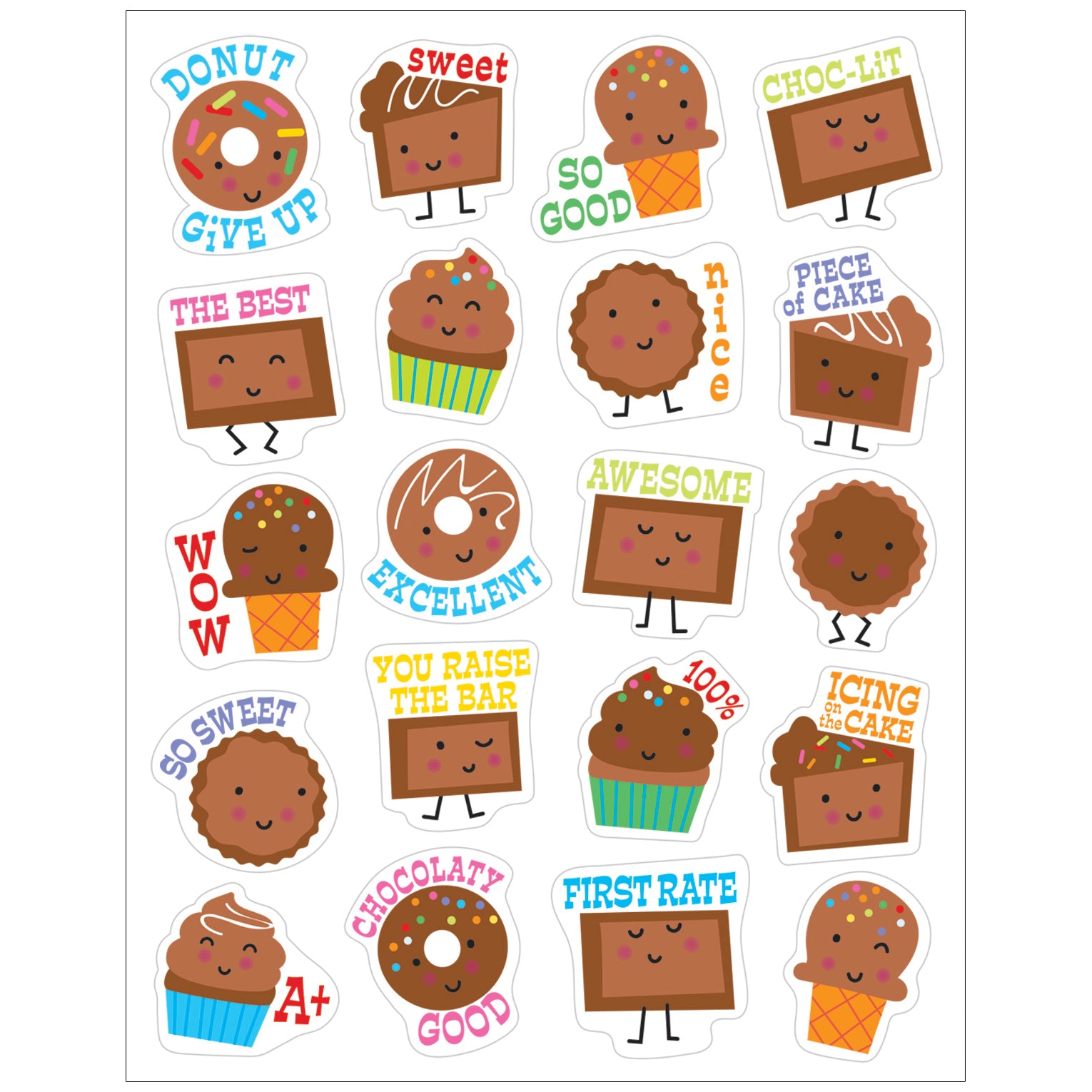 Chocolate Scented Stickers, 80 Per Pack, 6 Packs - A1 School Supplies