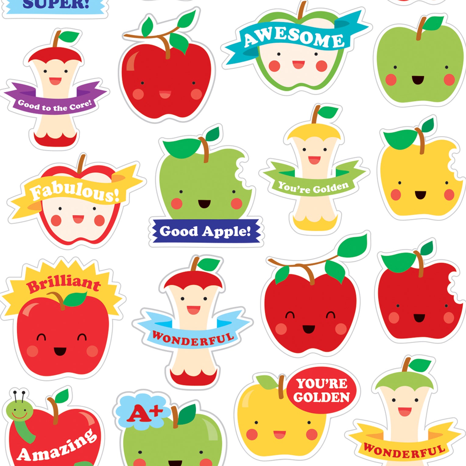 Apple Scented Stickers, 80 Per Pack, 6 Packs