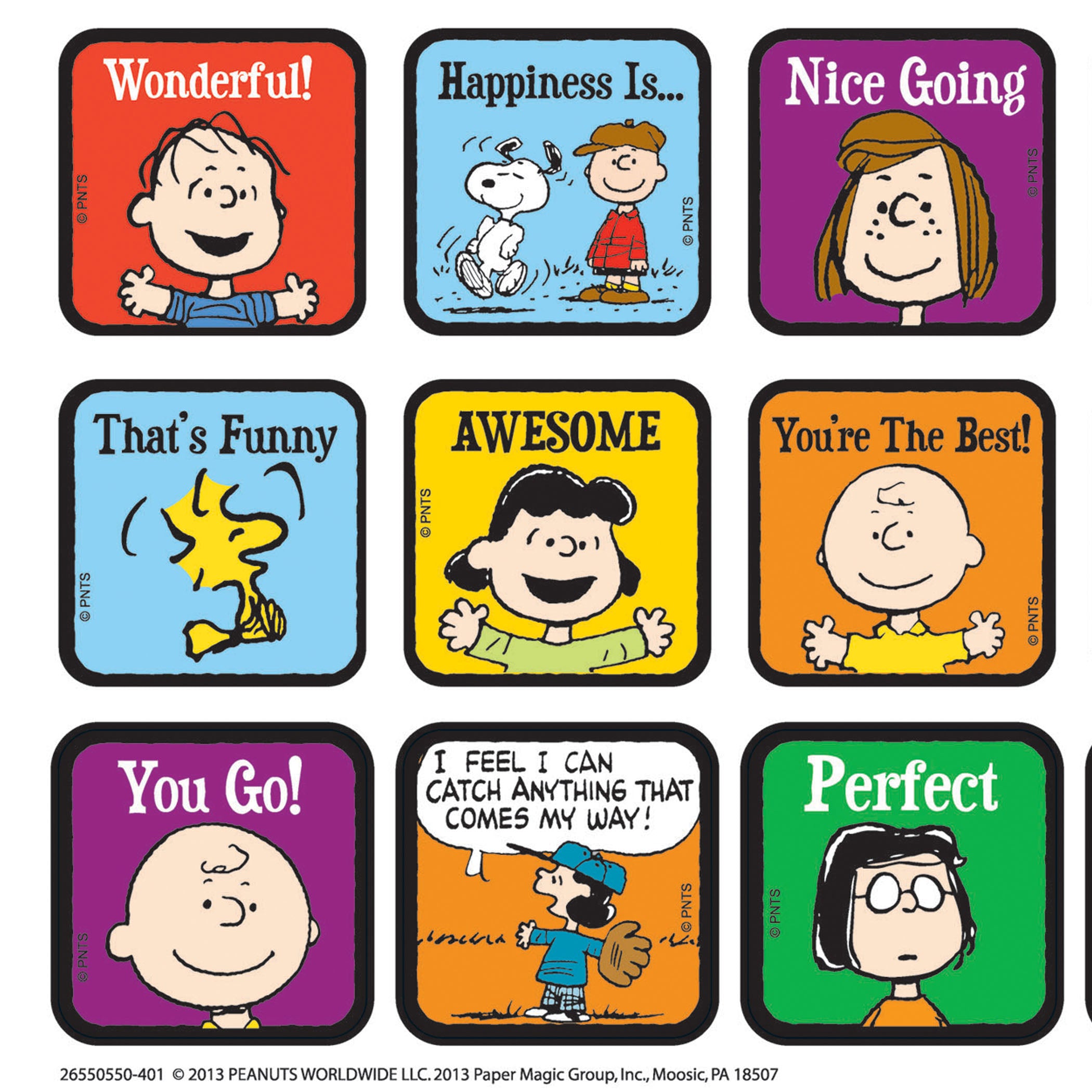 Peanuts® Motivational Theme Stickers, 120 Per Pack, 12 Packs