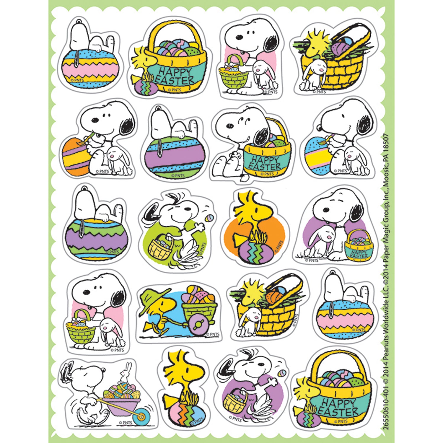 Peanuts® Easter Theme Stickers, 120 Per Pack, 12 Packs - A1 School Supplies