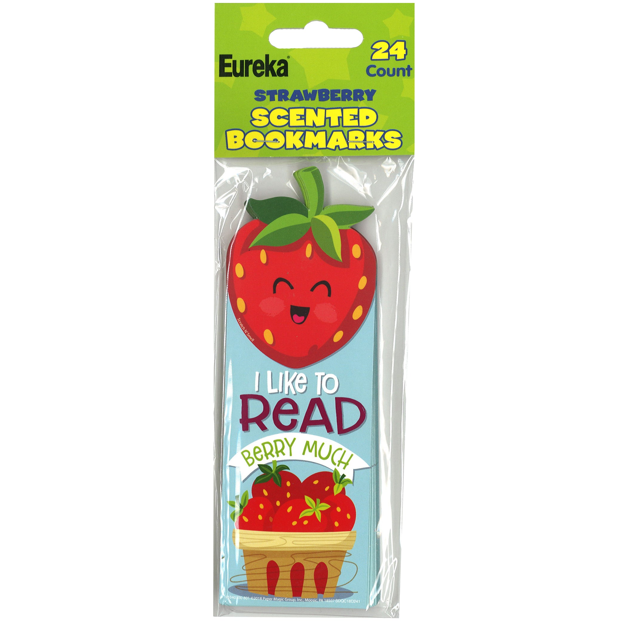 Strawberry Scented Bookmarks, 24 Per Pack, 3 Packs