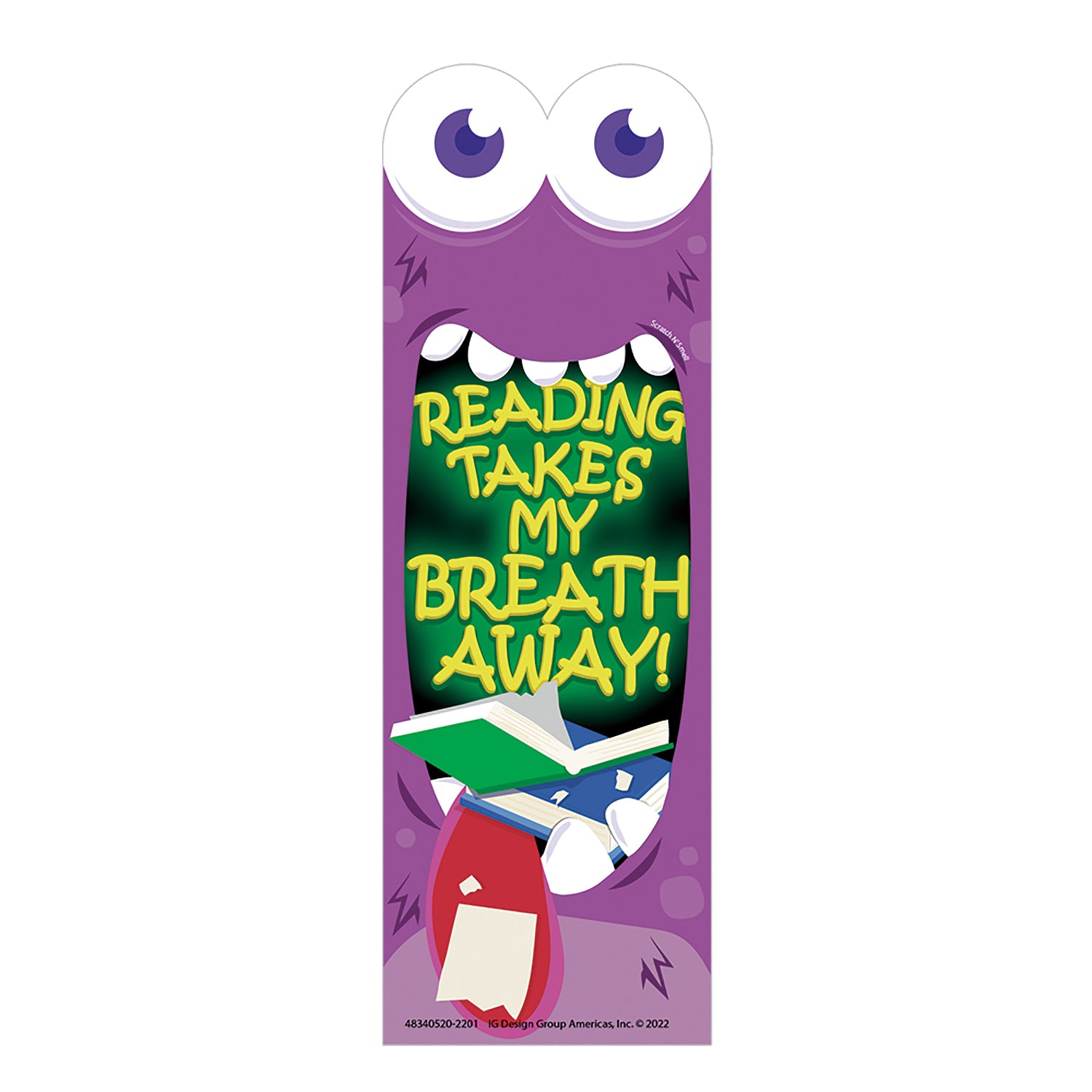 Reading Takes My Breath Away Monster Breath Scented Bookmarks, 24 Per Pack, 3 Packs