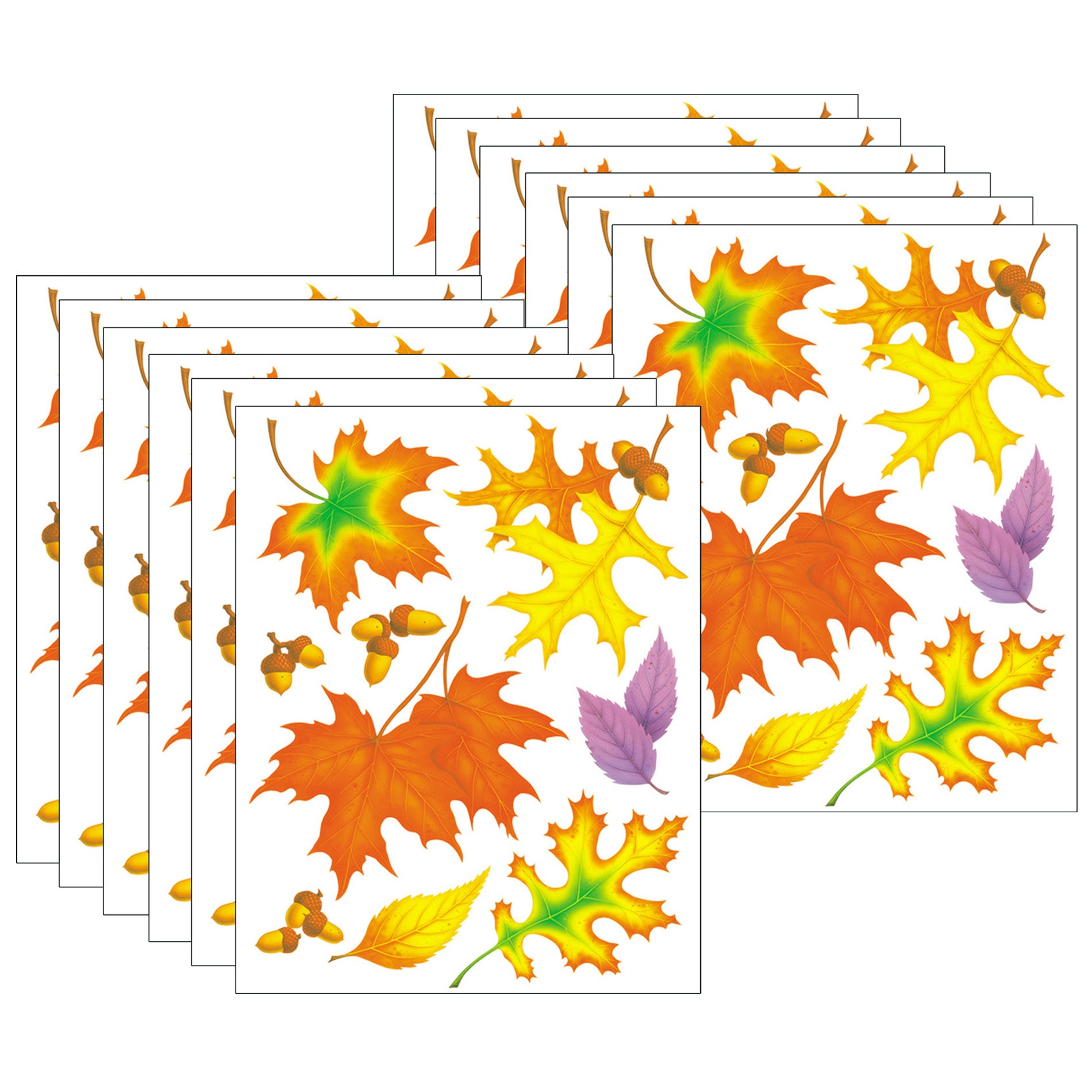 Fall Leaves Window Clings, 12 Sheets