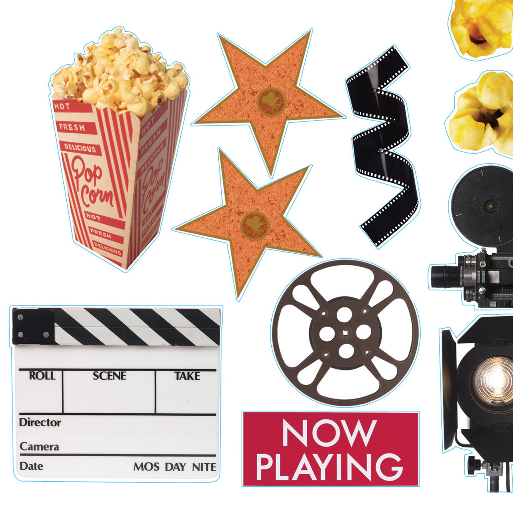 Movie Theme Two Sided Deco Kit, 6 Kits