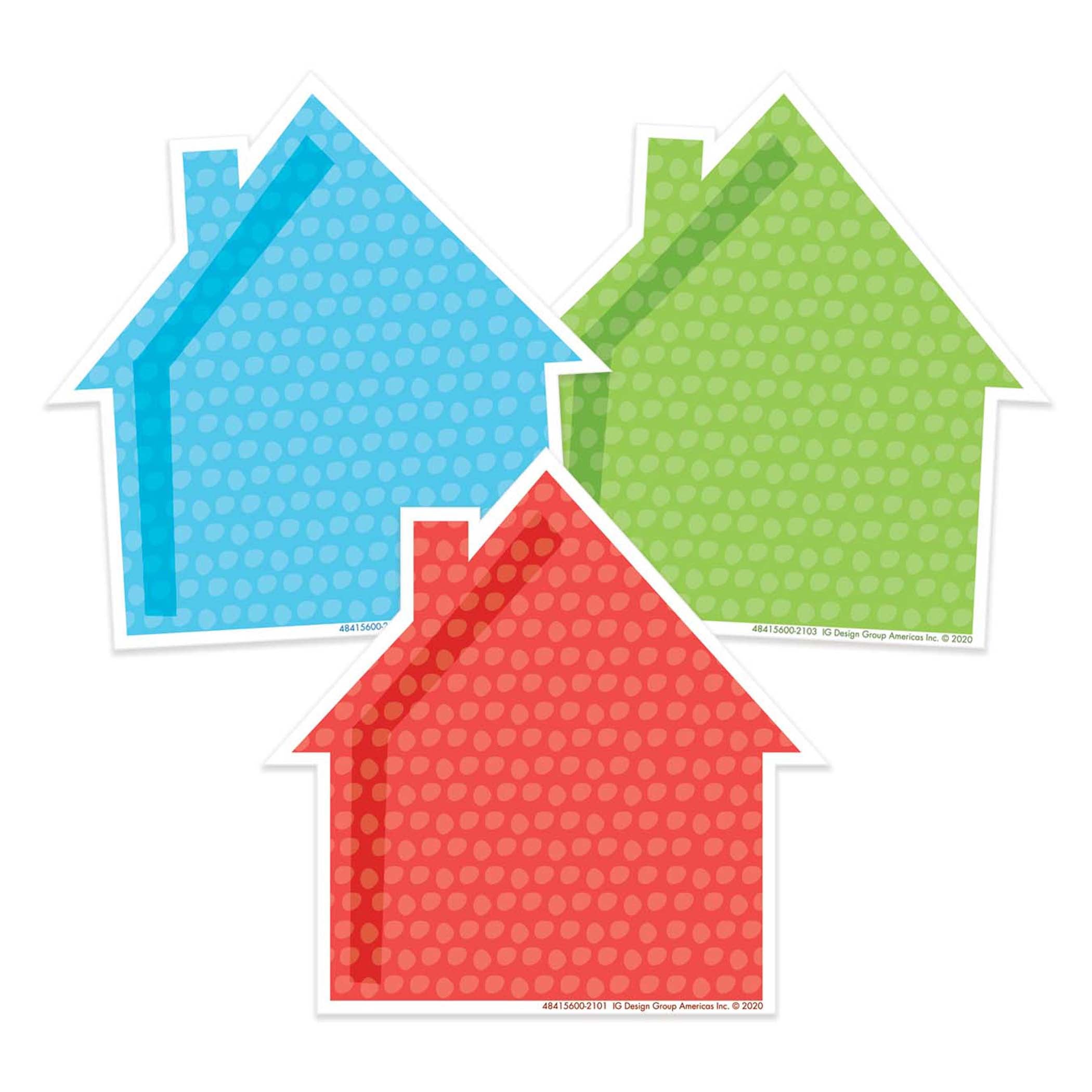 A Teachable Town Assorted Houses Paper Cut-Outs, 36 Per Pack, 6 Packs - A1 School Supplies