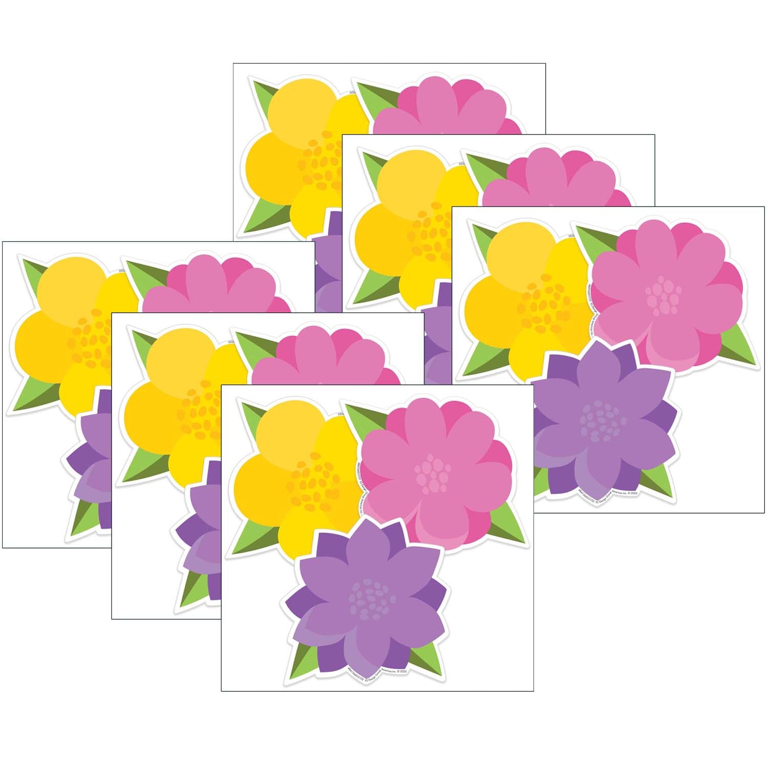 A Teachable Town Flowers Paper Cut-Outs, 36 Per Pack, 6 Packs