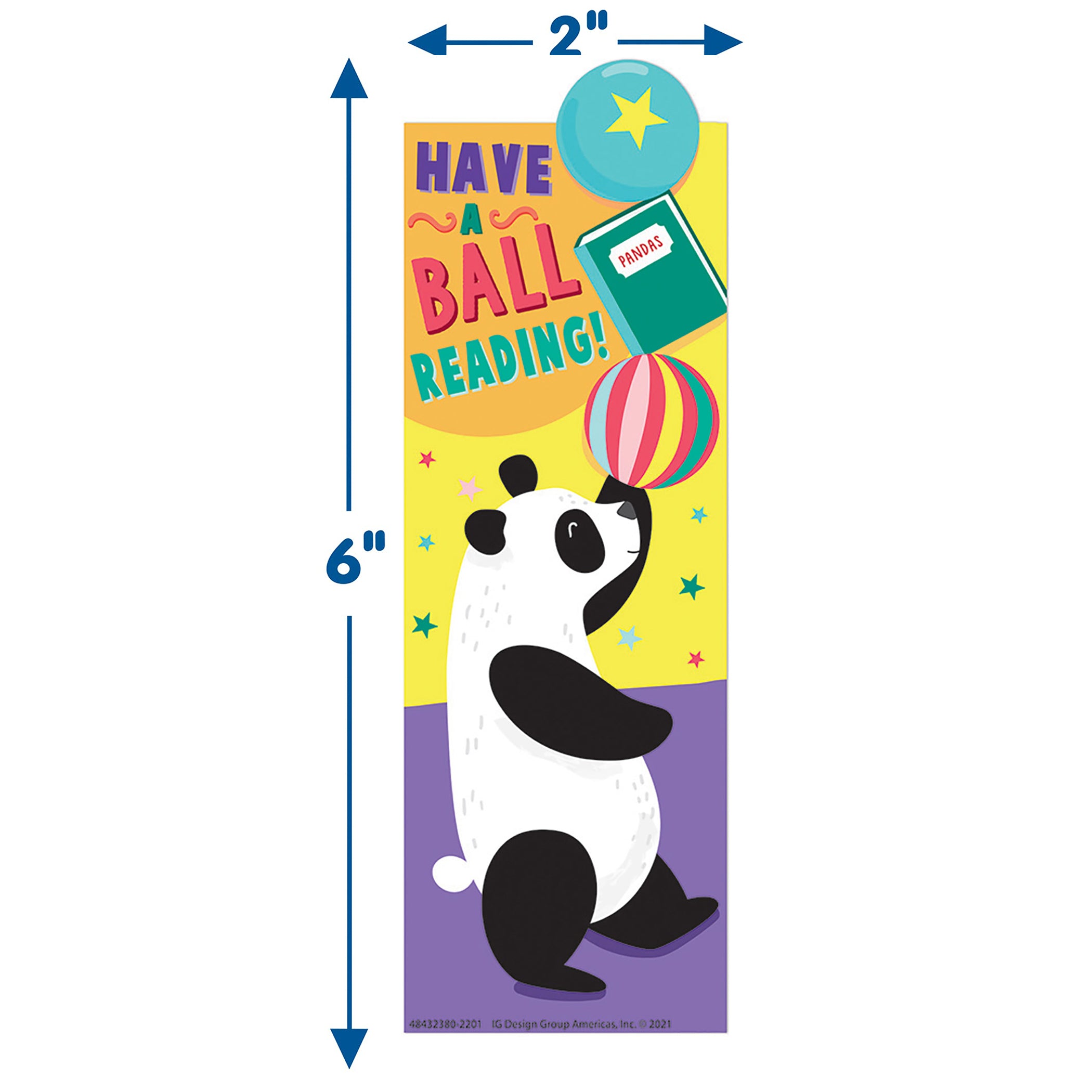 Panda Have a Ball Reading Bookmarks, 36 Per Pack, 6 Packs