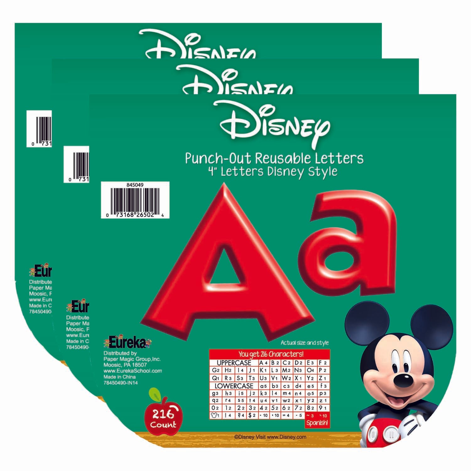 Mickey Mouse Clubhouse® Mickey Red Deco 4" Letters, 216 Per Pack, 3 Packs