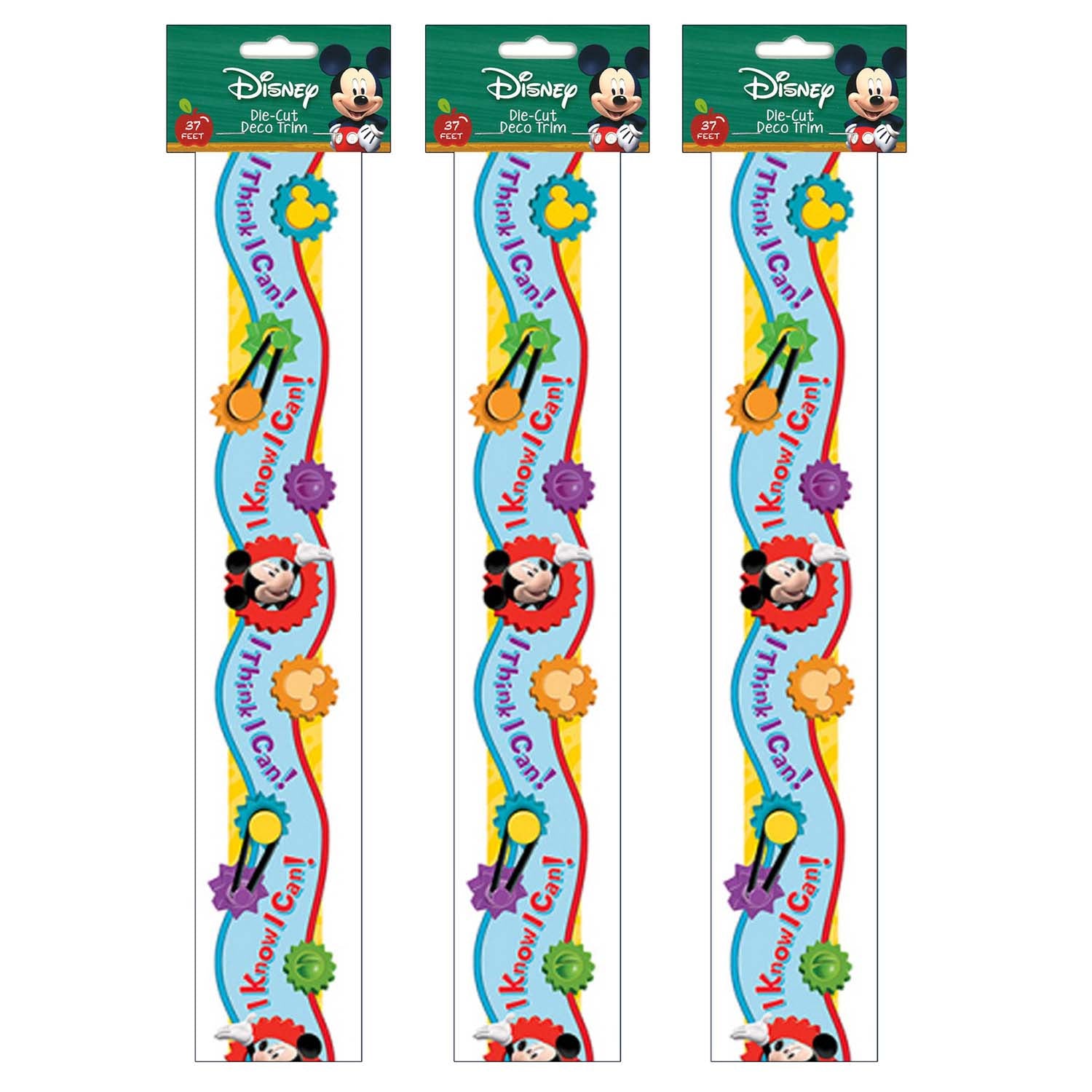 Mickey Mouse Clubhouse® I Think I Can Extra Wide Cut Deco Trim®, 37 Feet Per Pack, 3 Packs - A1 School Supplies