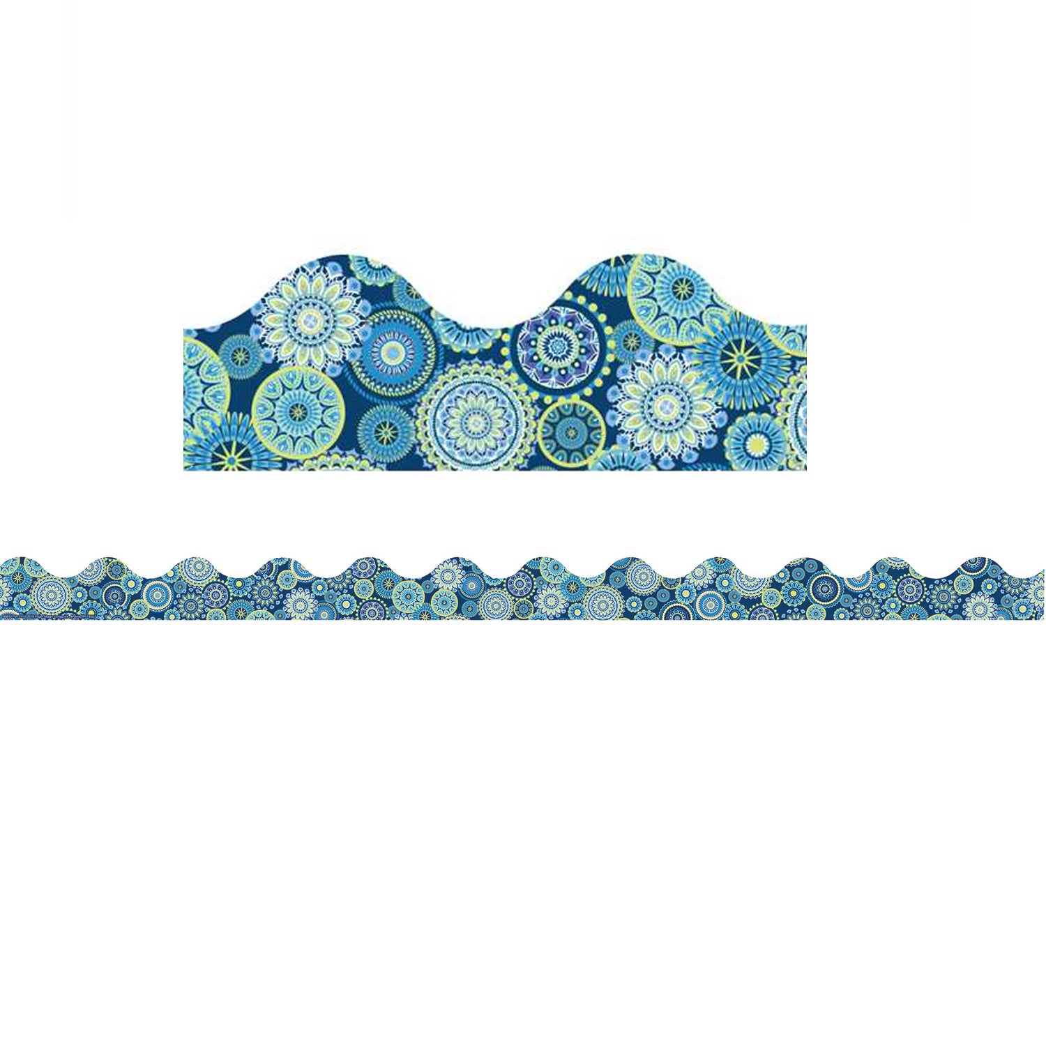 Blue Harmony Mandala Scalloped Deco Trim®, 37 Feet Per Pack, 6 Packs - A1 School Supplies